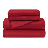 Cotton Flannel Solid Deep Pocket Bed Sheet Set