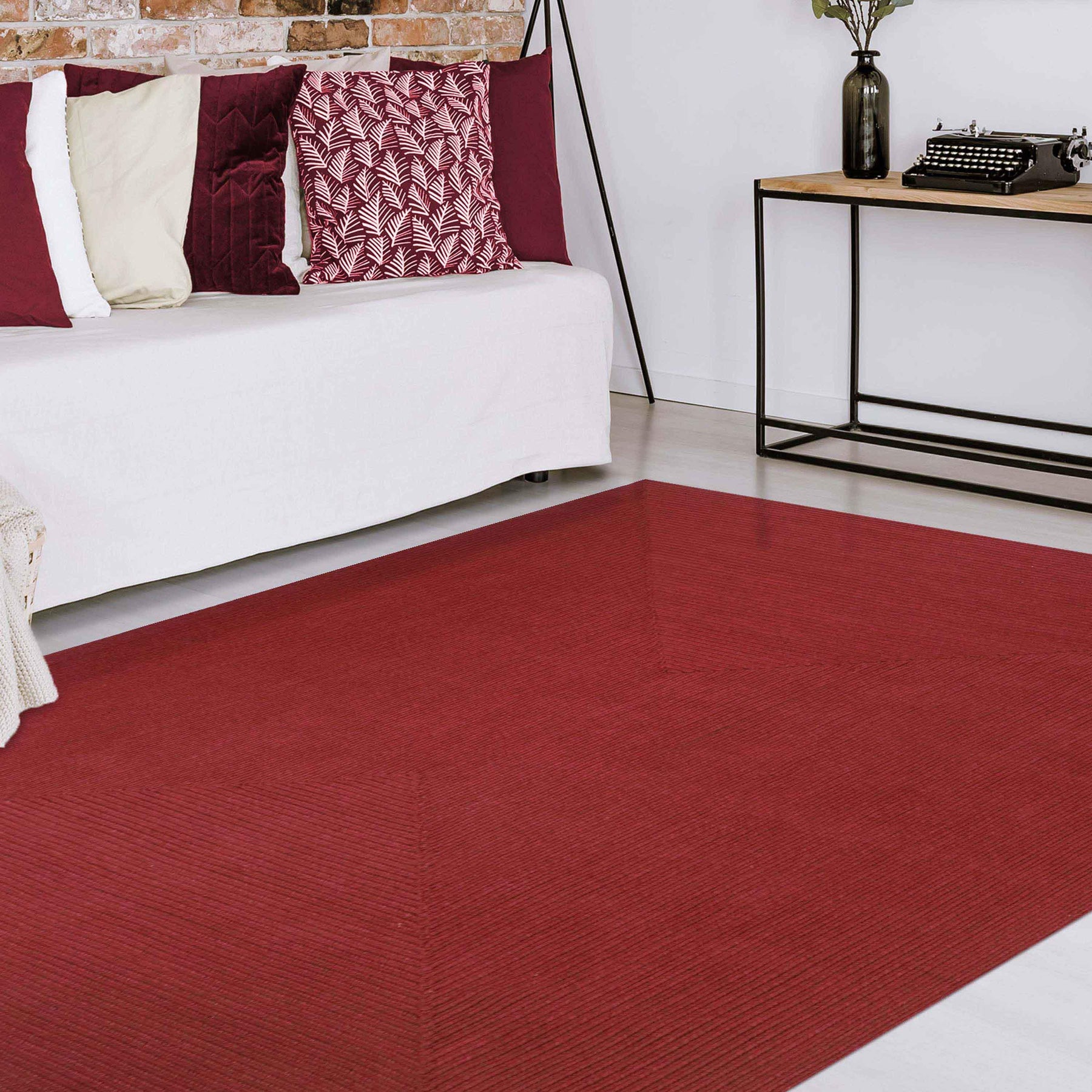 Bohemian Indoor Outdoor Rugs Solid Rectangle Braided Area Rug