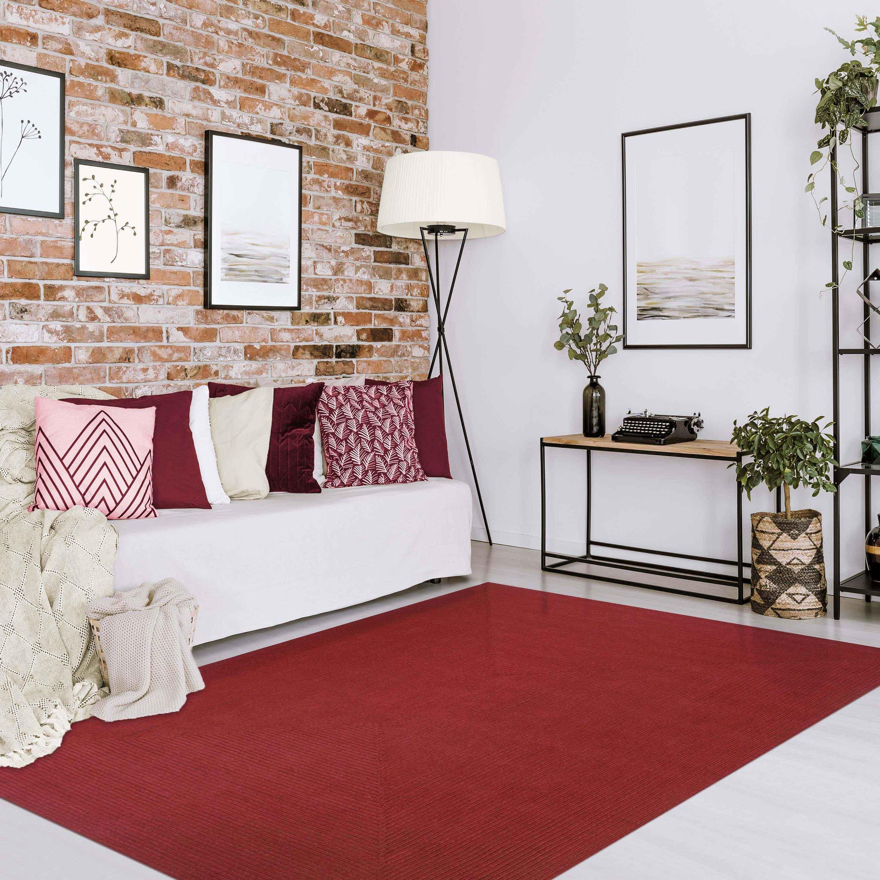 Bohemian Indoor Outdoor Rugs Solid Rectangle Braided Area Rug