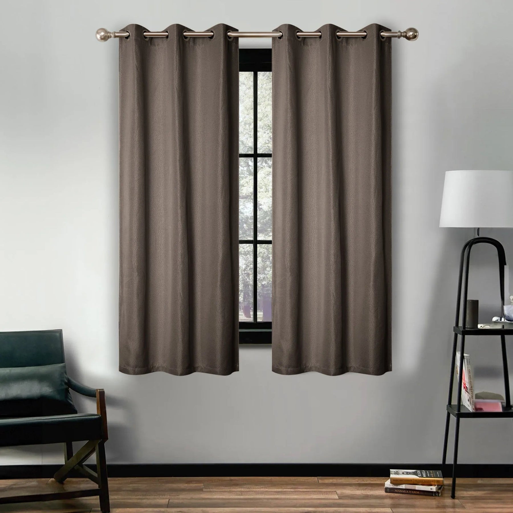 Linen Washable Room Darkening Blackout Curtains, Set of 2