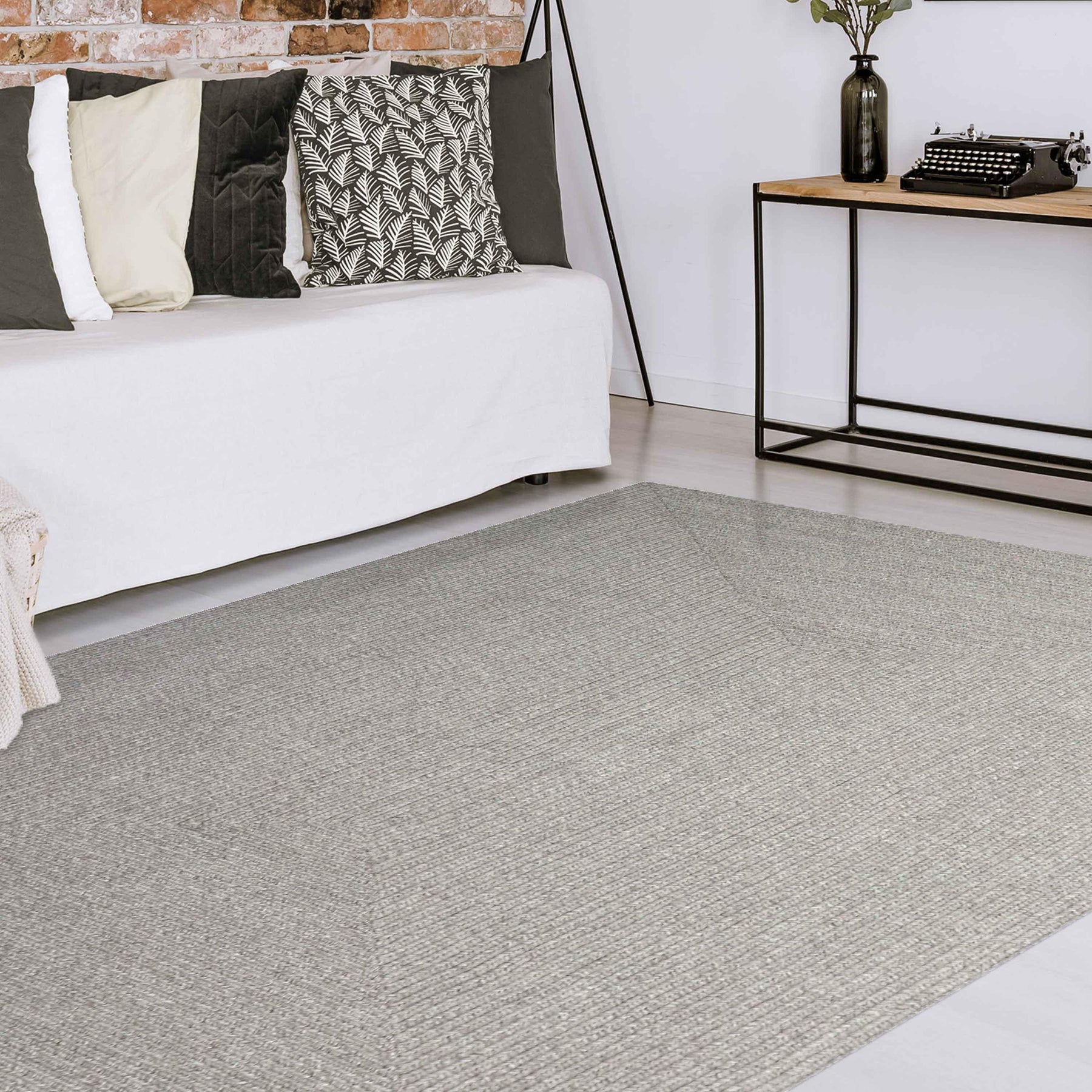 Bohemian Indoor Outdoor Rugs Solid Rectangle Braided Area Rug