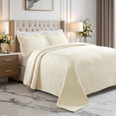 Lightweight Cotton Bedspread Sets 3-Piece Cascade Jacquard Matelassé