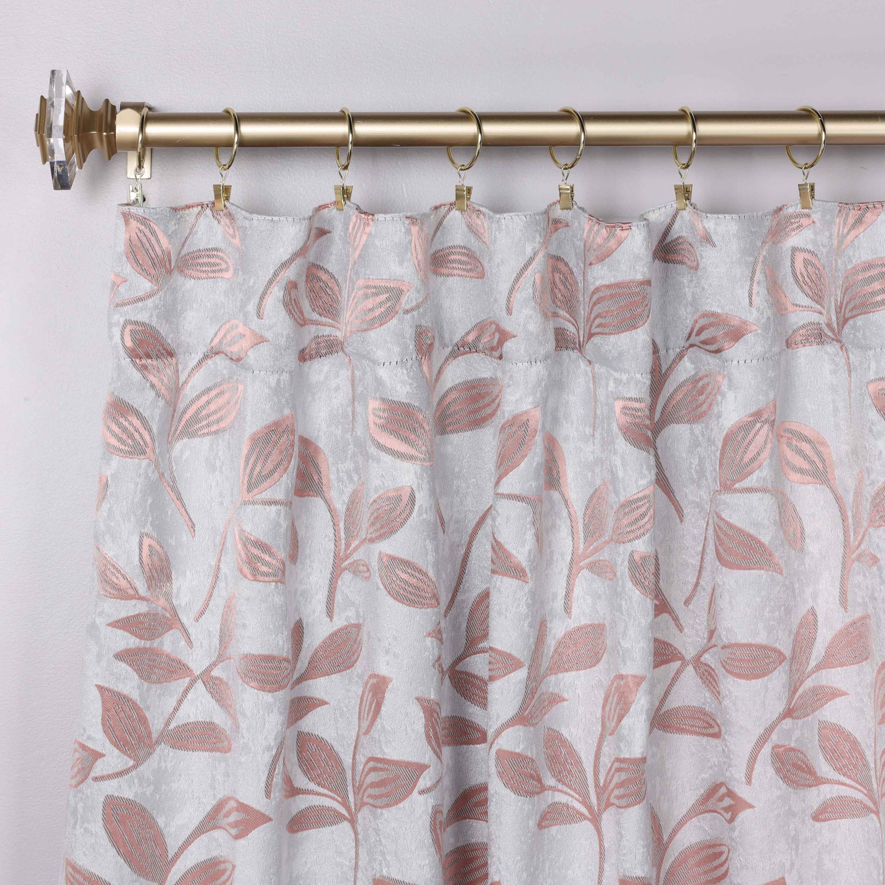 Leaves Room Darkening Back Tabs Blackout Curtain Panels, Set of 2