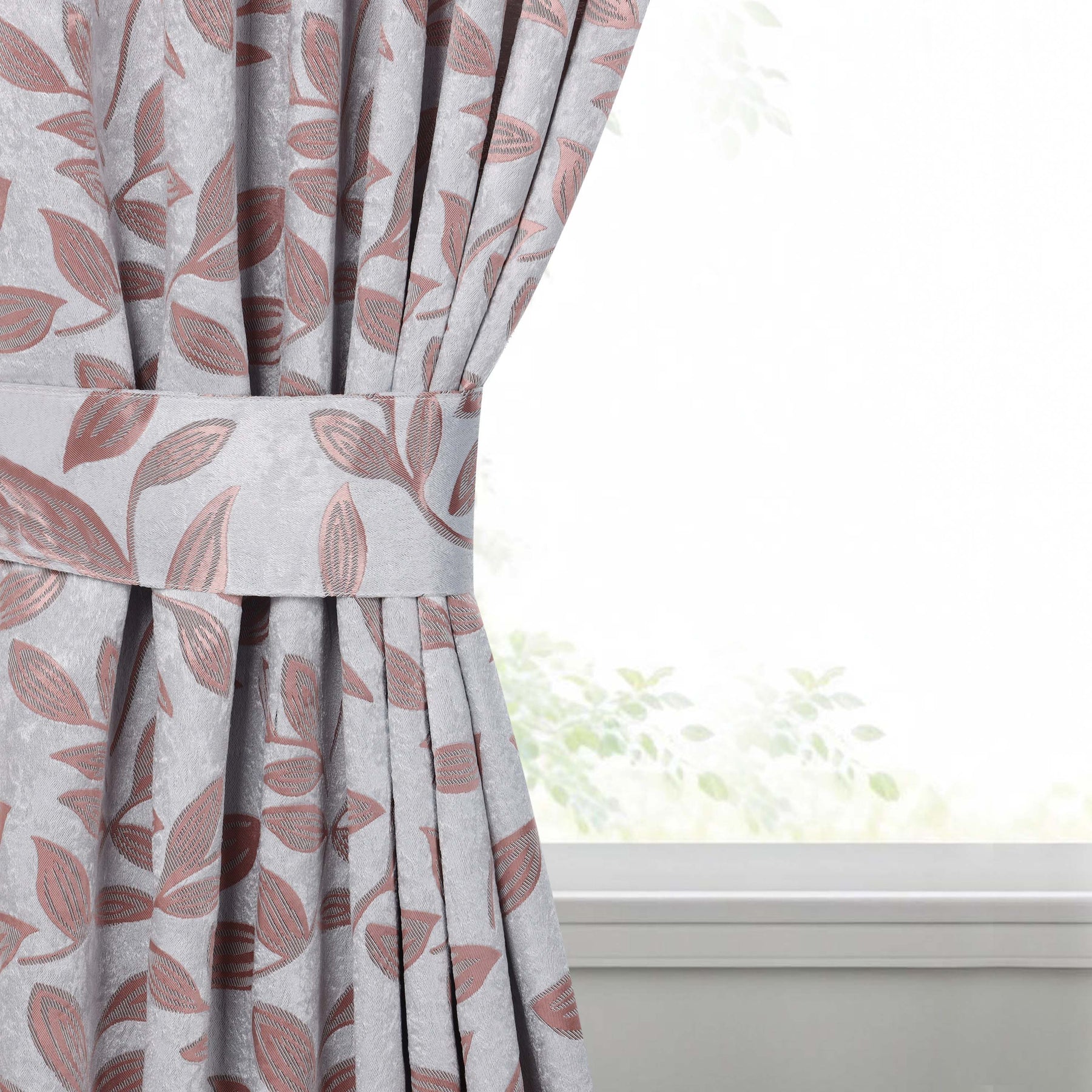 Leaves Room Darkening Washable Blackout Curtain Panels, Set of 2