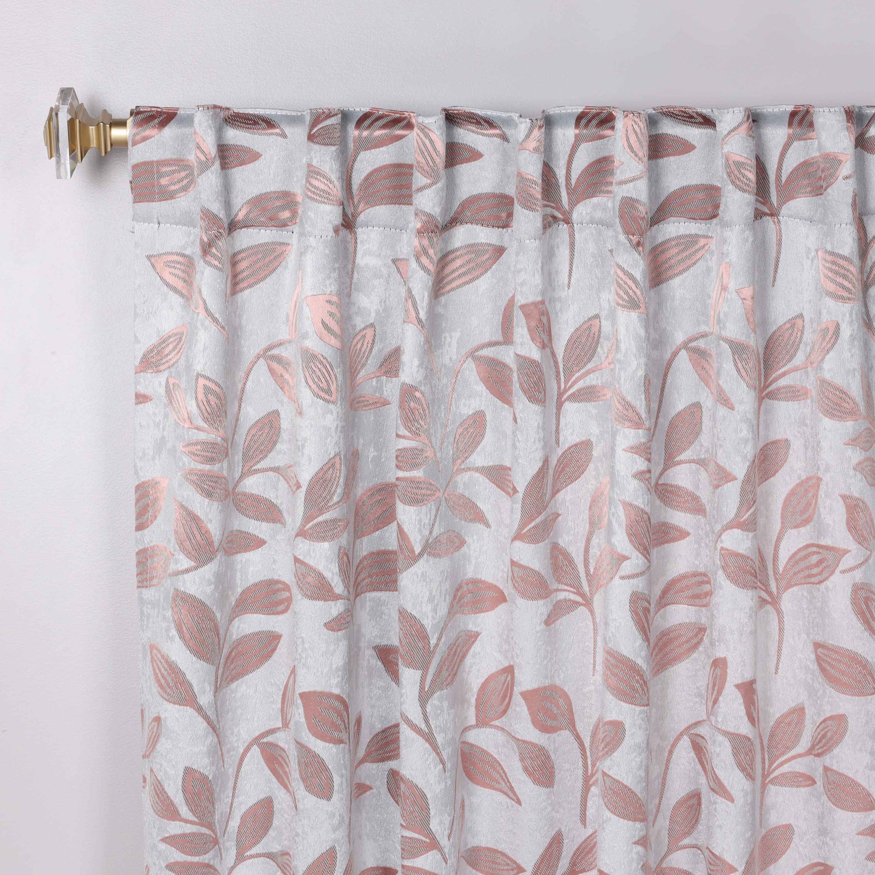 Leaves Room Darkening Back Tabs Blackout Curtain Panels, Set of 2
