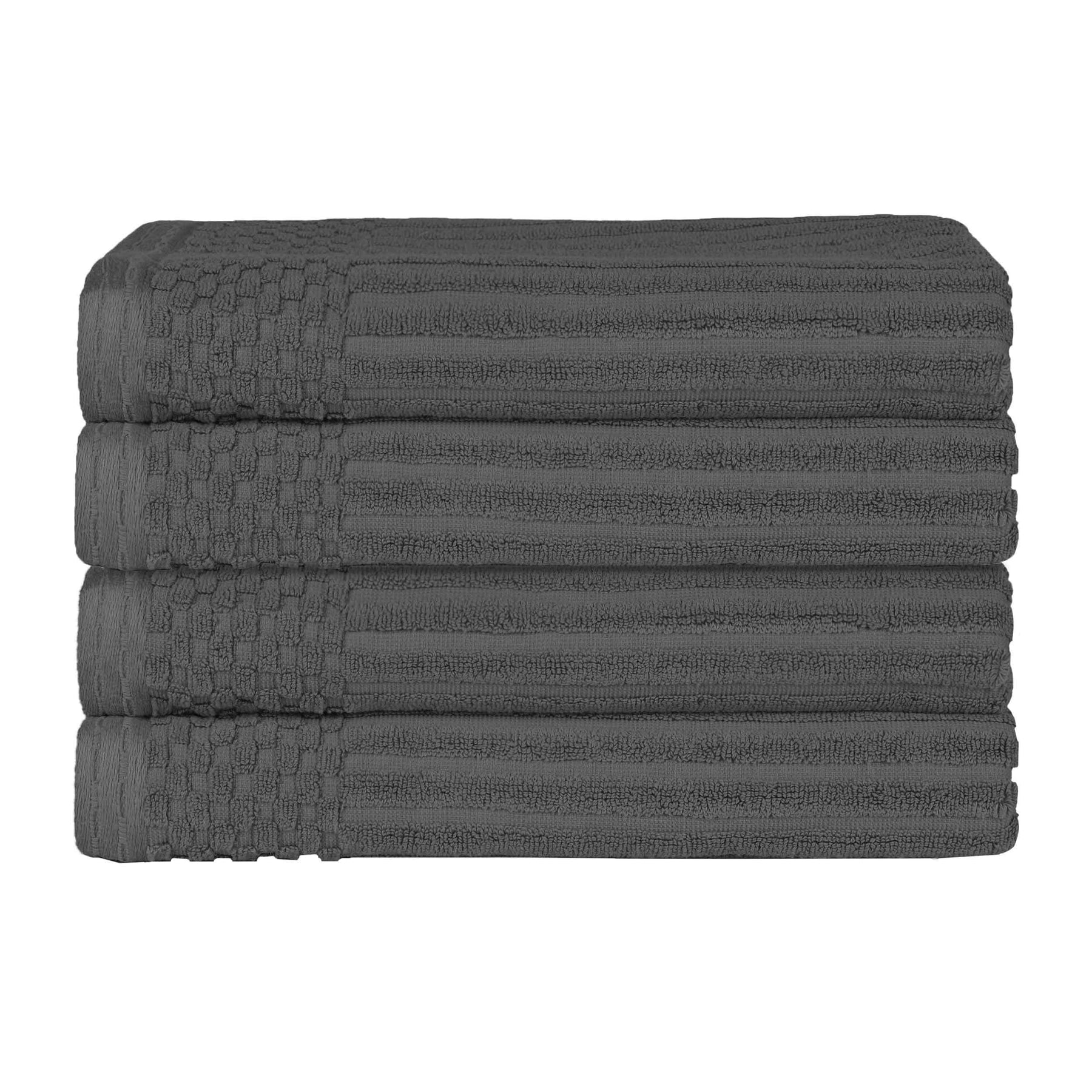 Soho Ribbed Cotton Absorbent Bath Towel Set of 4