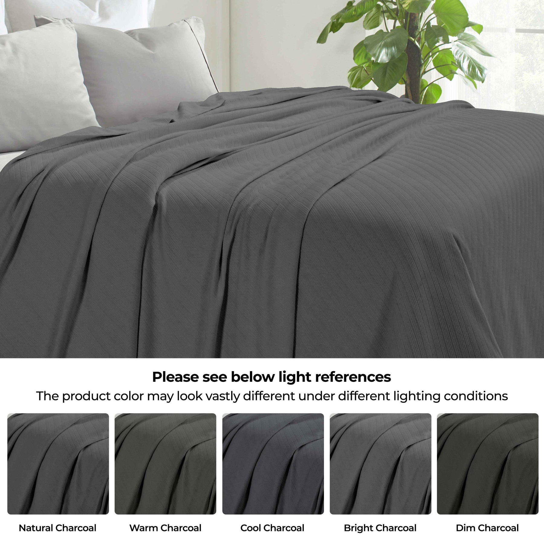Milan Cotton Textured Jacquard Striped Lightweight Woven Blanket