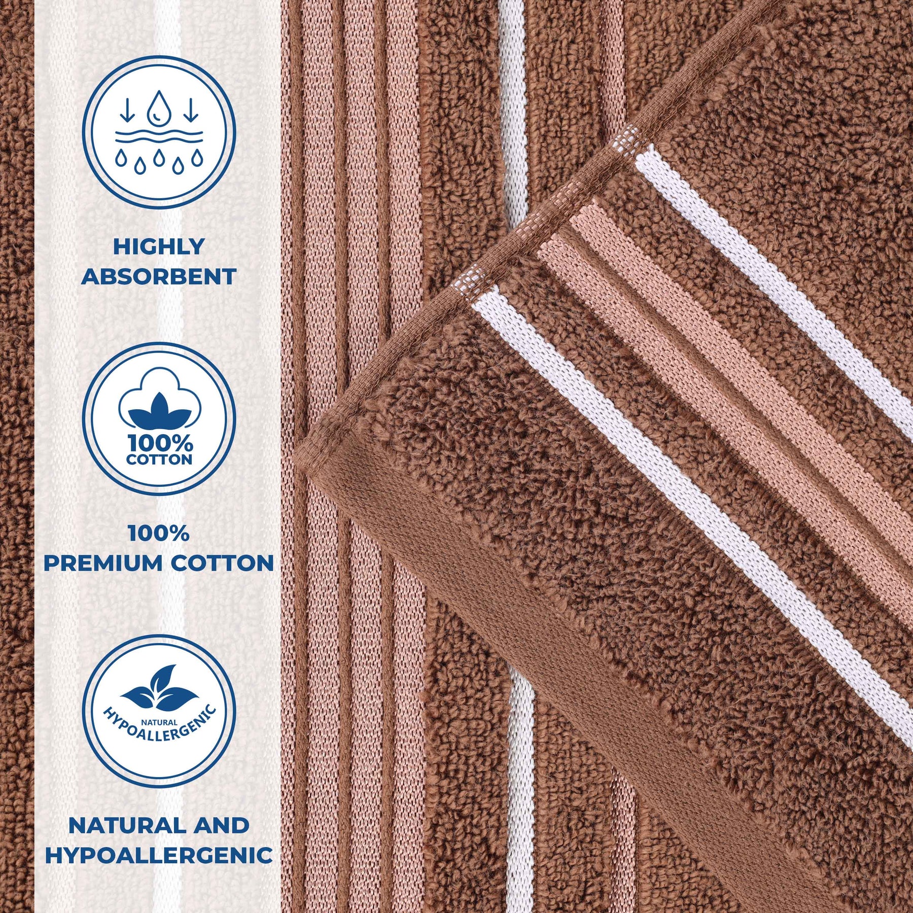 Sadie Zero Twist Cotton Solid Absorbent 3 Piece Towel Set