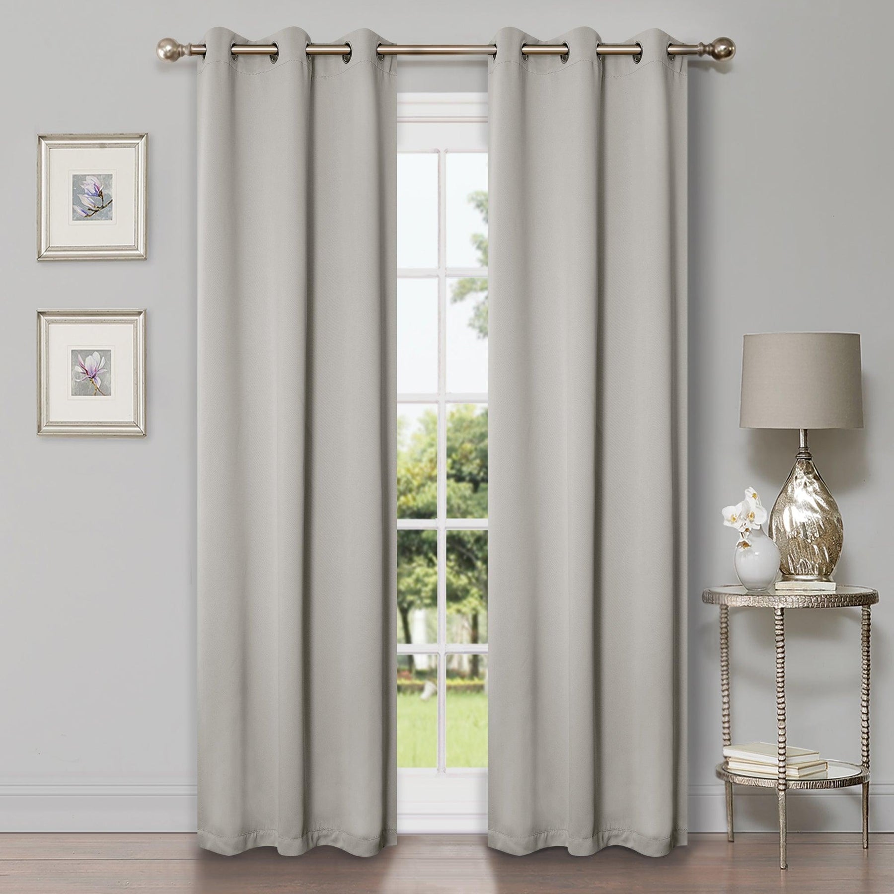 Solid Machine Washable Room Darkening Blackout Curtains, Set of 2