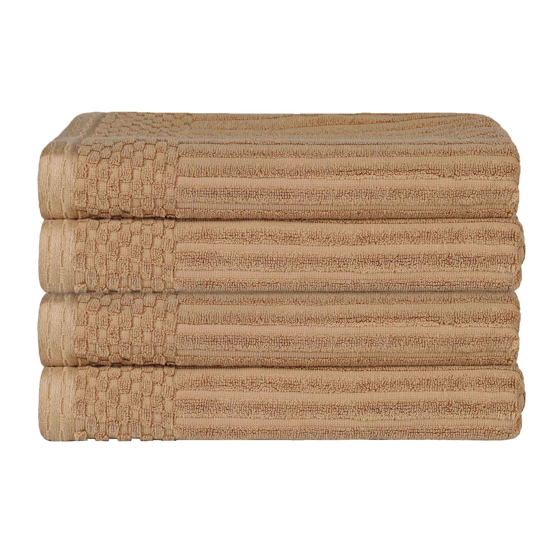 Soho Ribbed Cotton Absorbent Bath Towel Set of 4