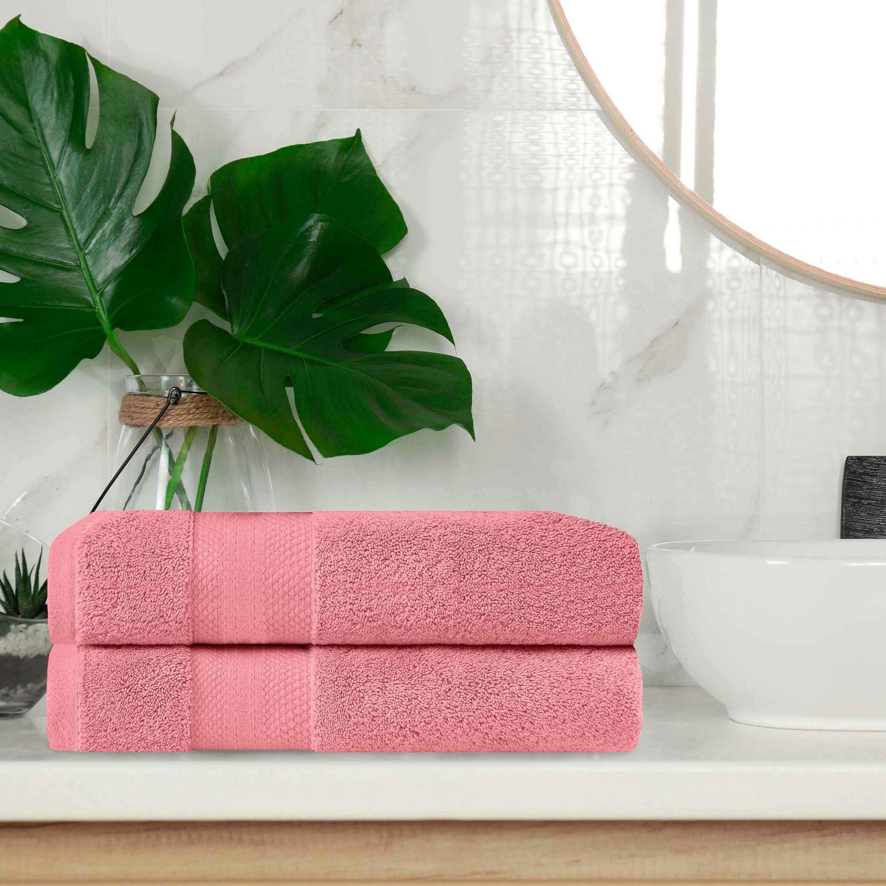 Aria Turkish Cotton Heavyweight Solid Absorbent 2-Piece Bath Towel Set