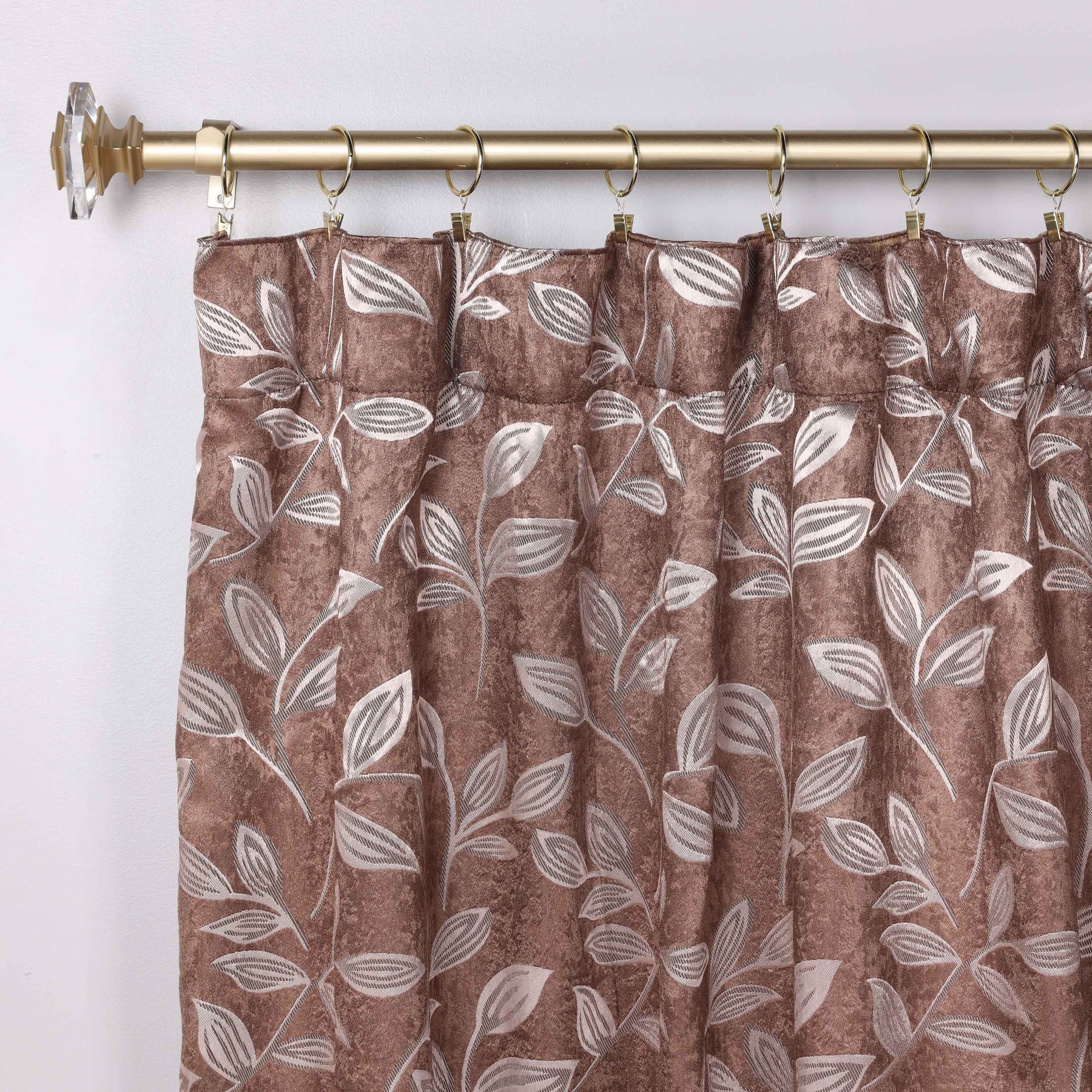 Leaves Room Darkening Back Tabs Blackout Curtain Panels, Set of 2