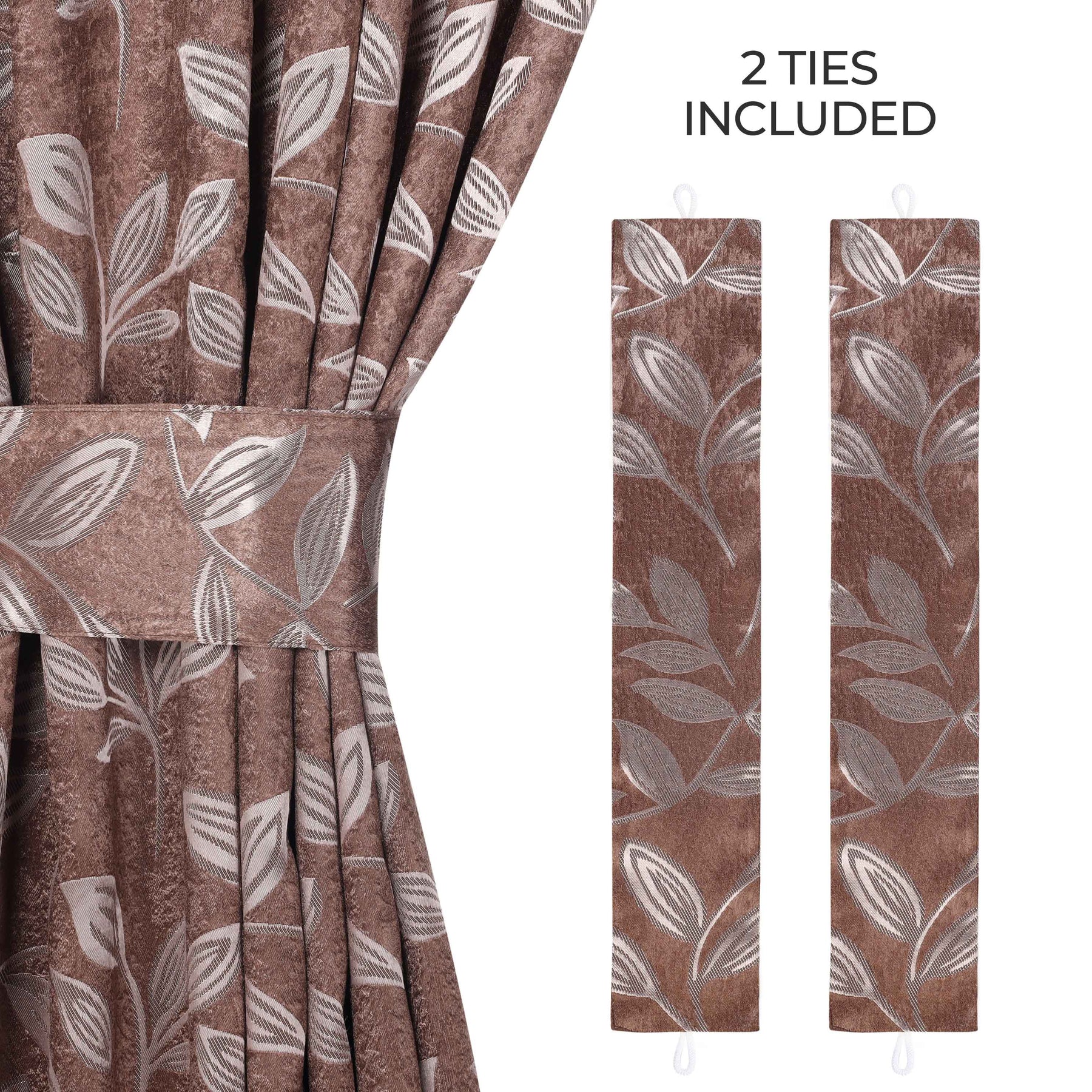 Leaves Room Darkening Washable Blackout Curtain Panels, Set of 2