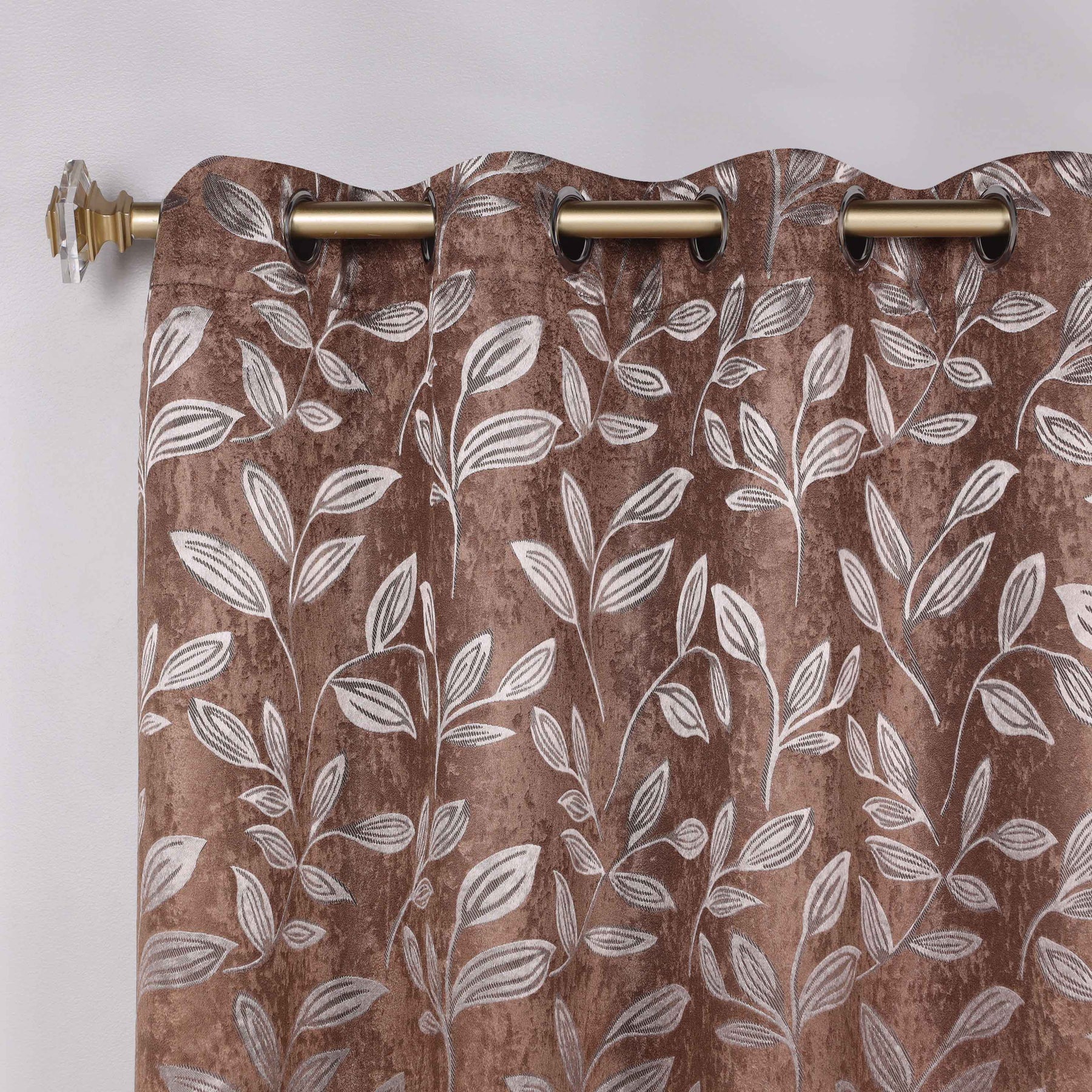 Leaves Room Darkening Washable Blackout Curtain Panels, Set of 2