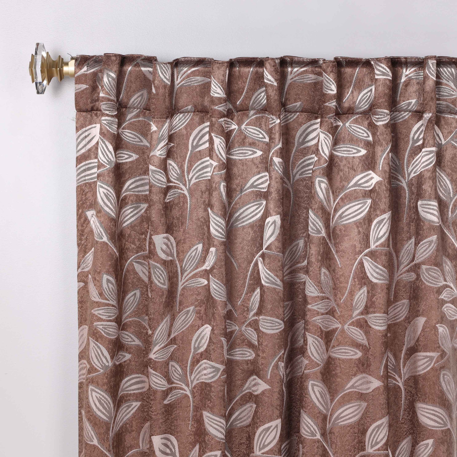 Leaves Room Darkening Back Tabs Blackout Curtain Panels, Set of 2