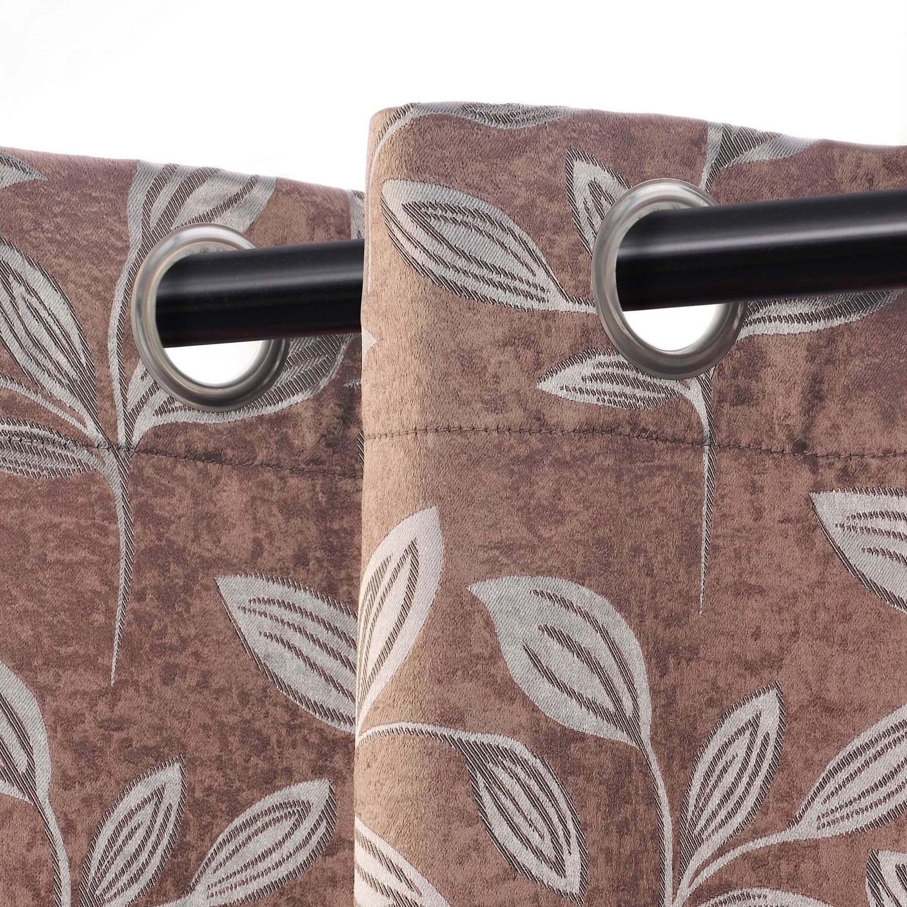 Leaves Machine Washable Room Darkening Blackout Curtains 4 Pieces