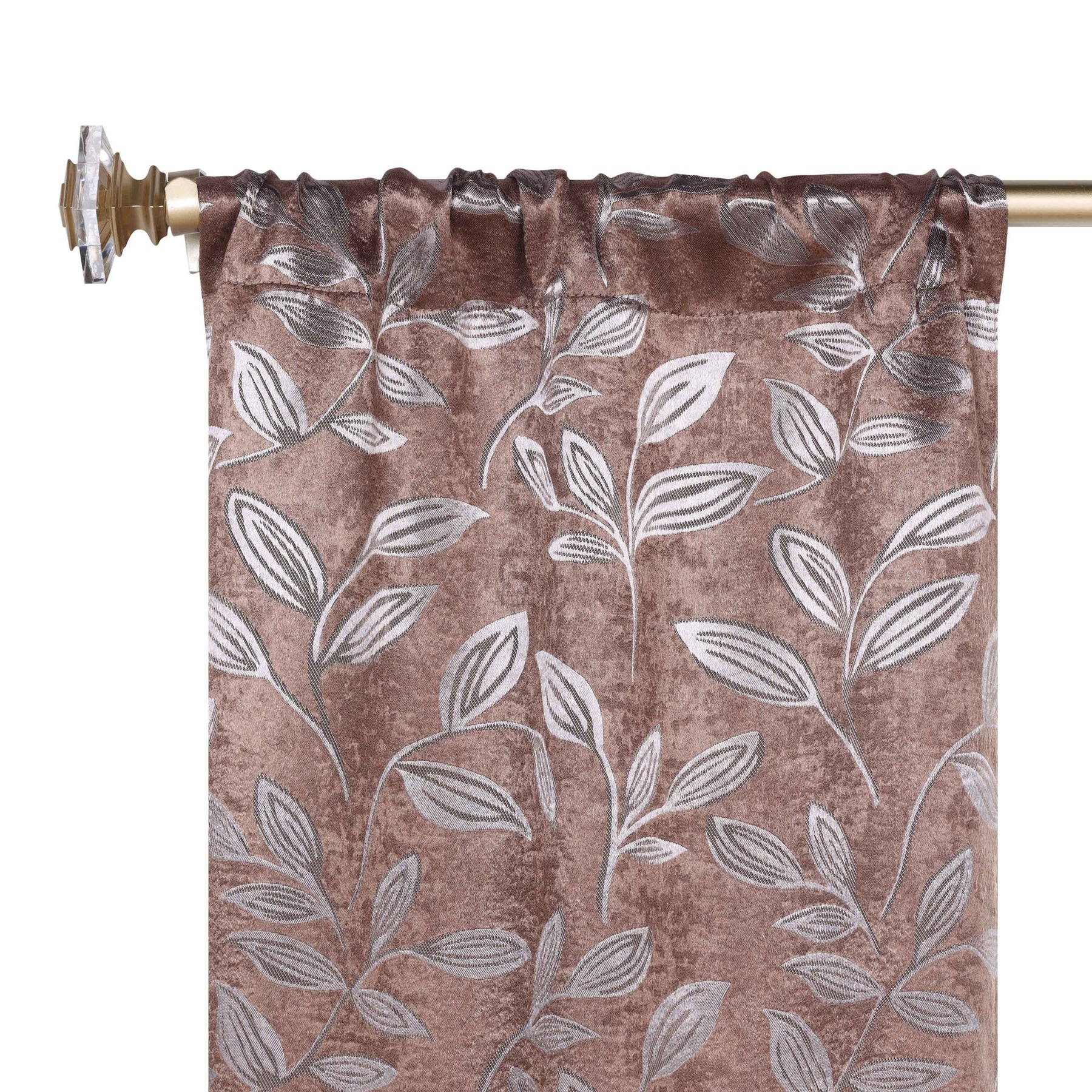Leaves Room Darkening Washable Blackout Curtain Panels, Set of 2