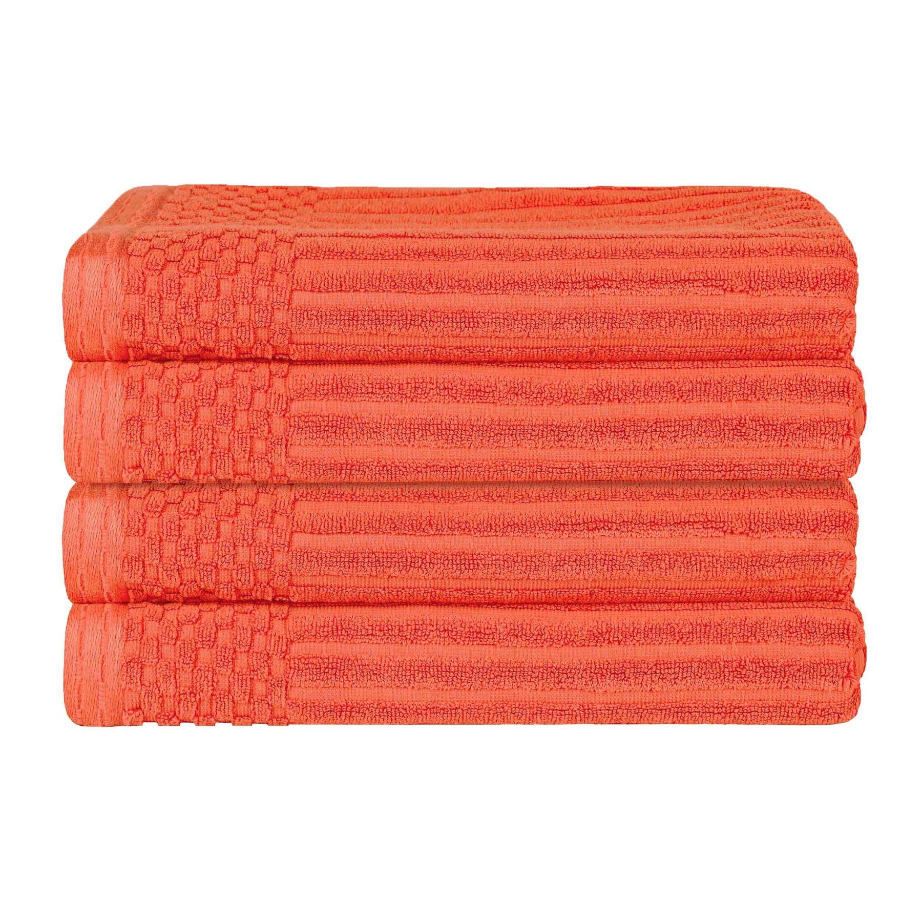 Soho Ribbed Cotton Absorbent Bath Towel Set of 4