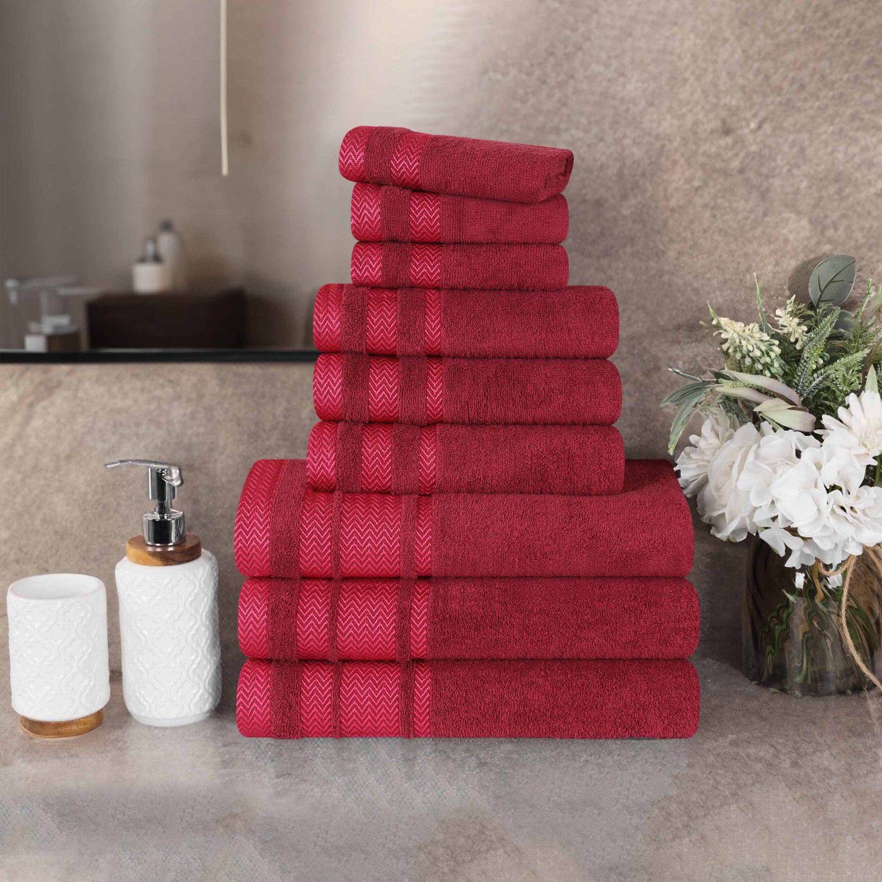 Hays Cotton Medium Weight 9 Piece Assorted Bathroom Towel Set