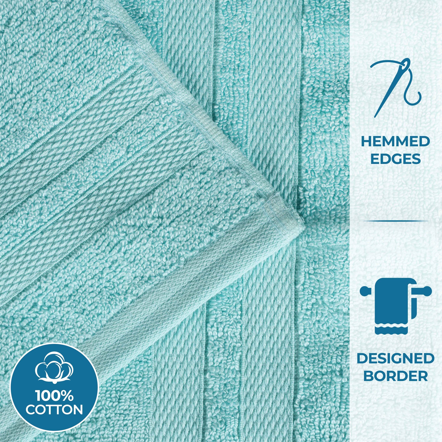Ultra-Soft Cotton Solid Medium Weight Absorbent Bath Towel Set of 2