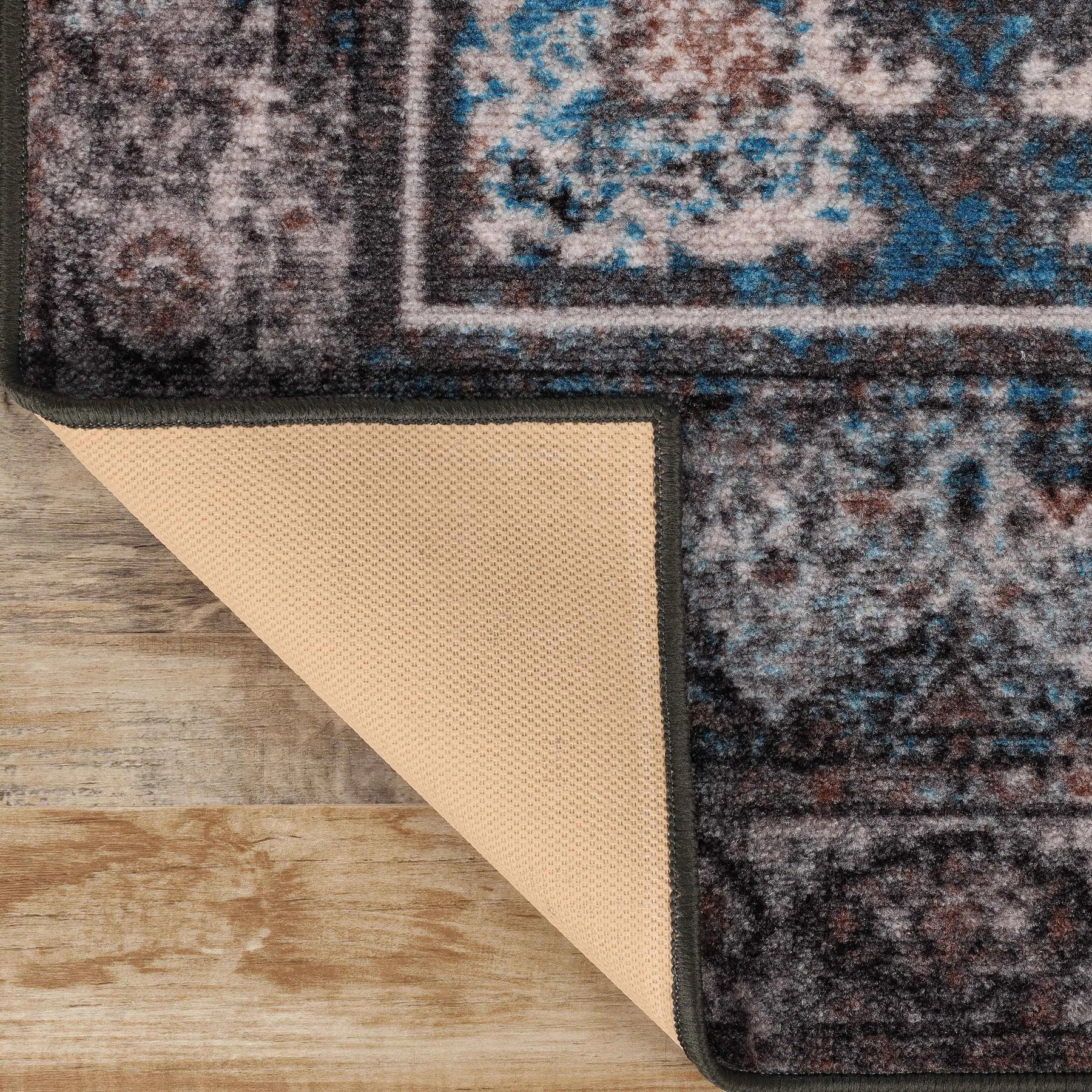 Ezra Vintage Medallion Non-Slip Washable Indoor Area Rug or Runner