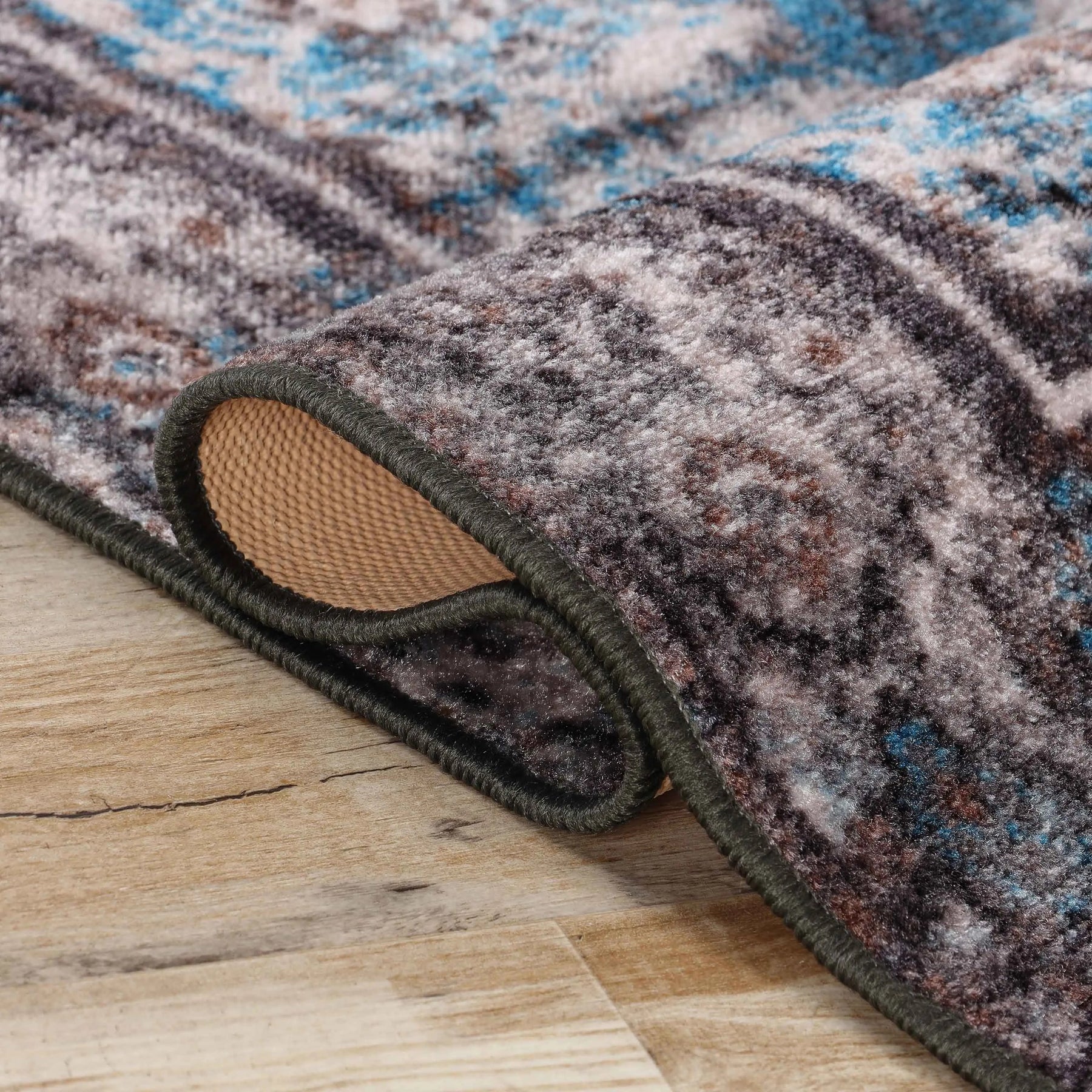 Ezra Vintage Medallion Non-Slip Washable Indoor Area Rug or Runner