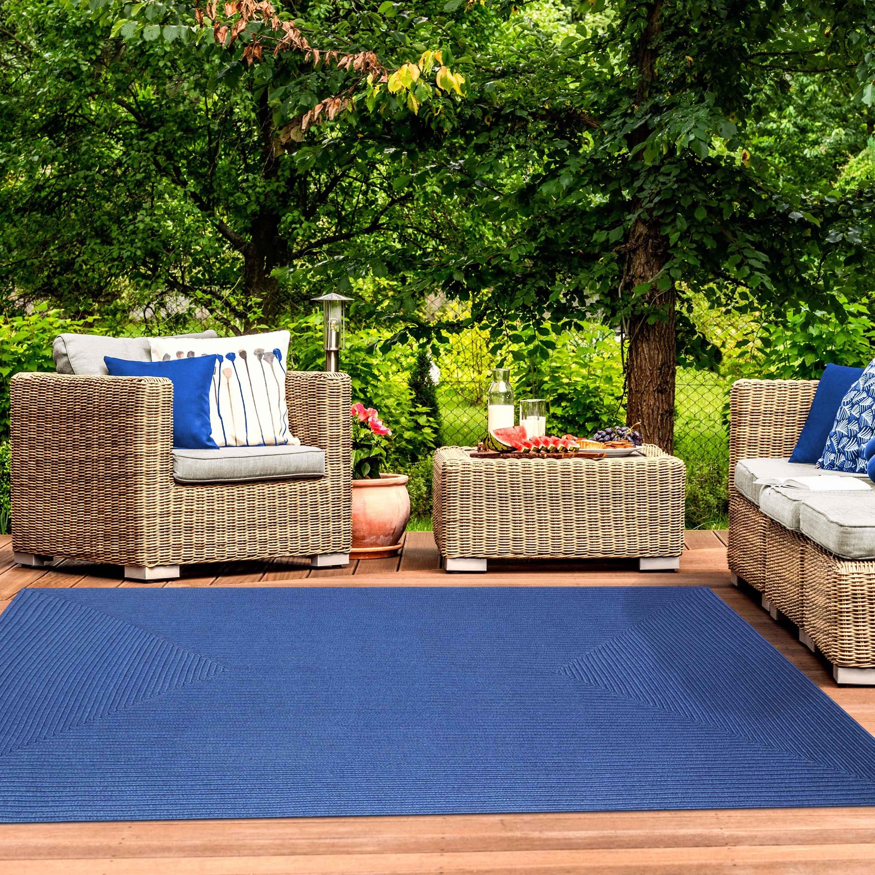 Bohemian Indoor Outdoor Rugs Solid Rectangle Braided Area Rug