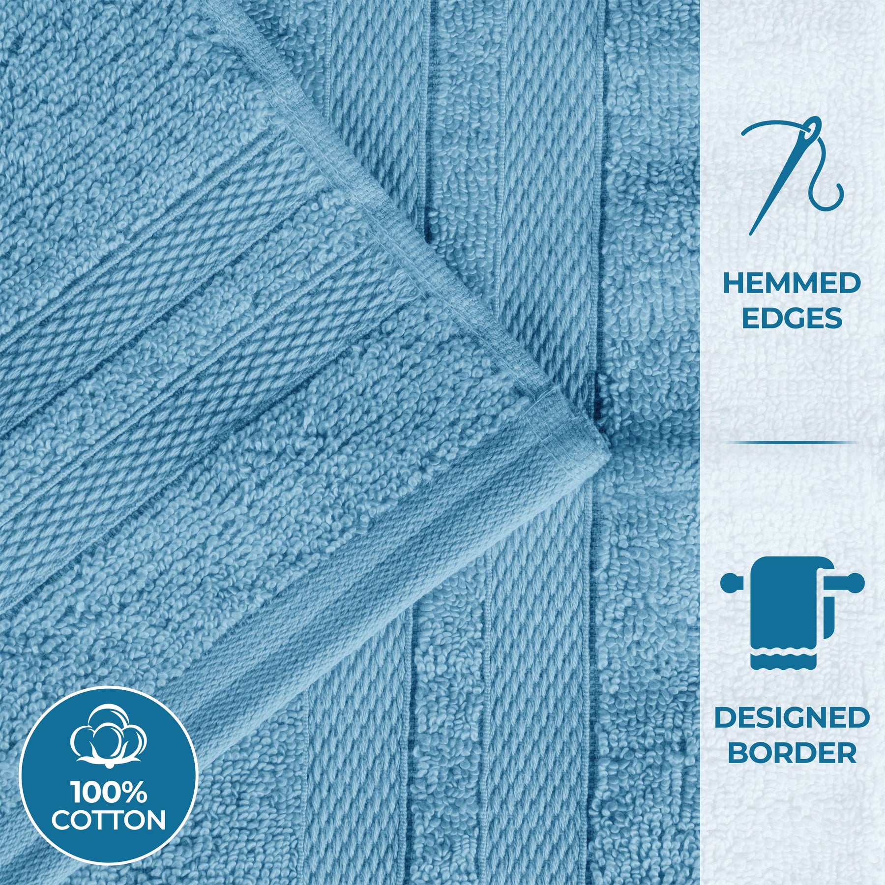 Ultra-Soft Cotton Solid Medium Weight Absorbent Bath Towel Set of 2