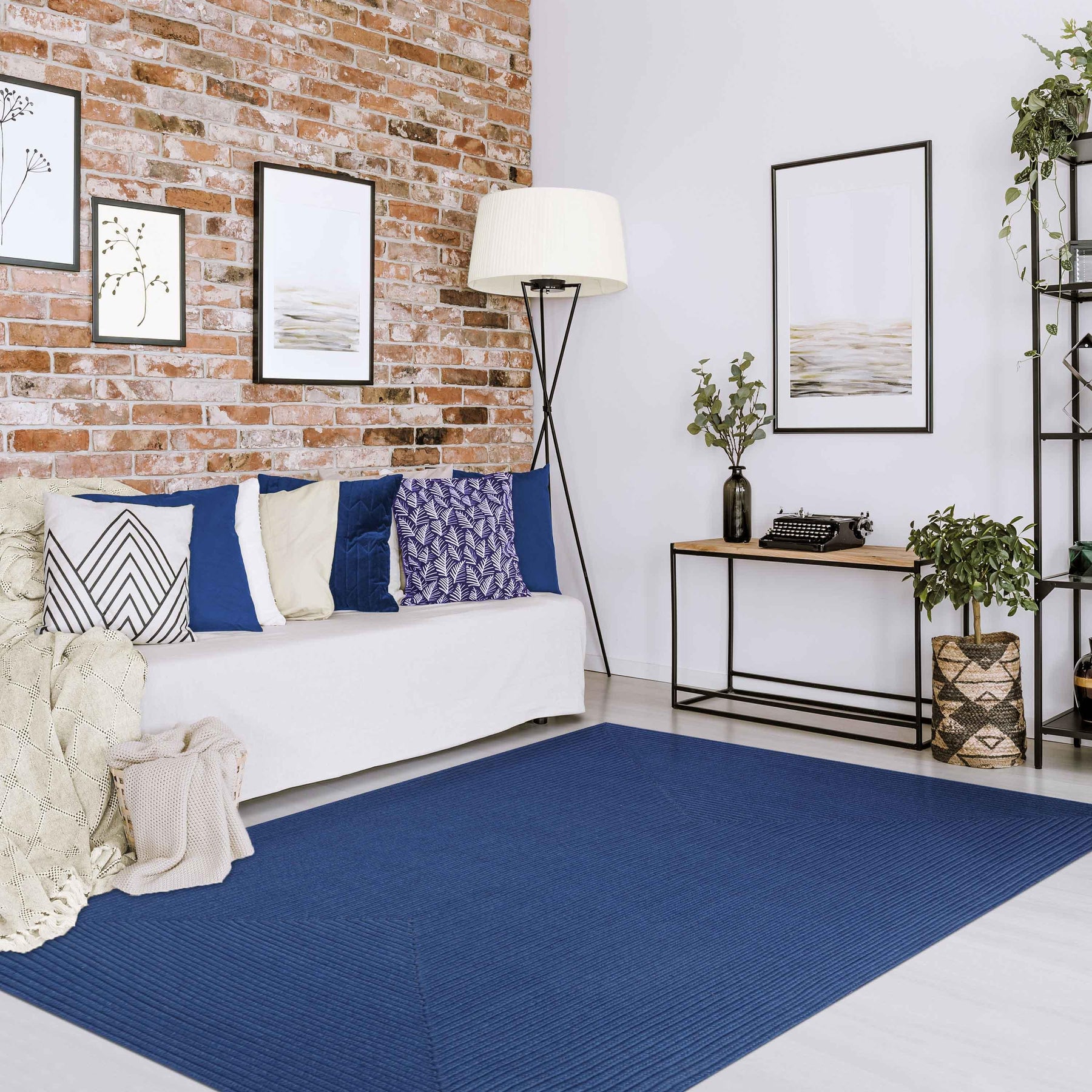 Bohemian Indoor Outdoor Rugs Solid Rectangle Braided Area Rug