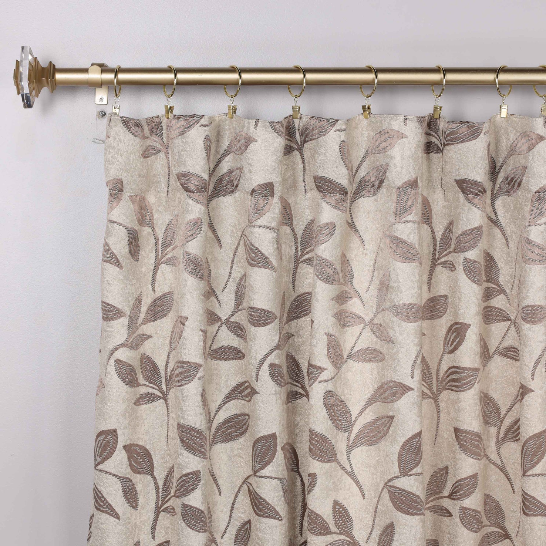 Leaves Room Darkening Back Tabs Blackout Curtain Panels, Set of 2