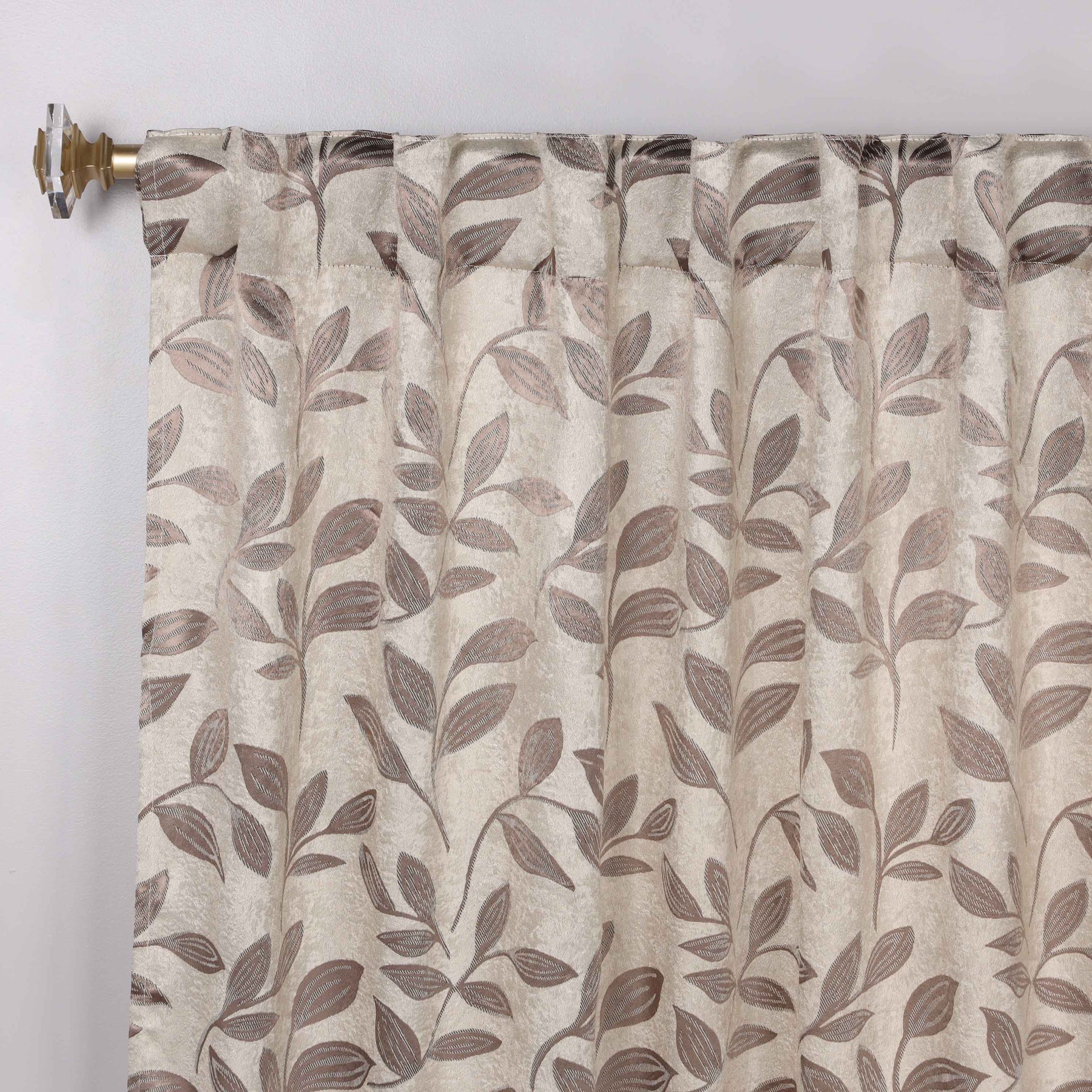 Leaves Room Darkening Back Tabs Blackout Curtain Panels, Set of 2