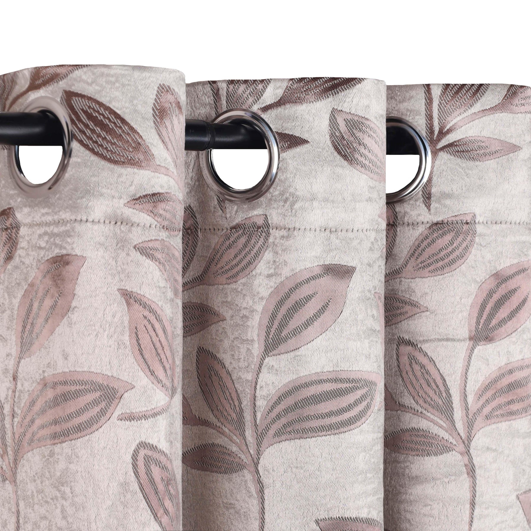 Leaves Machine Washable Room Darkening Blackout Curtains 4 Pieces