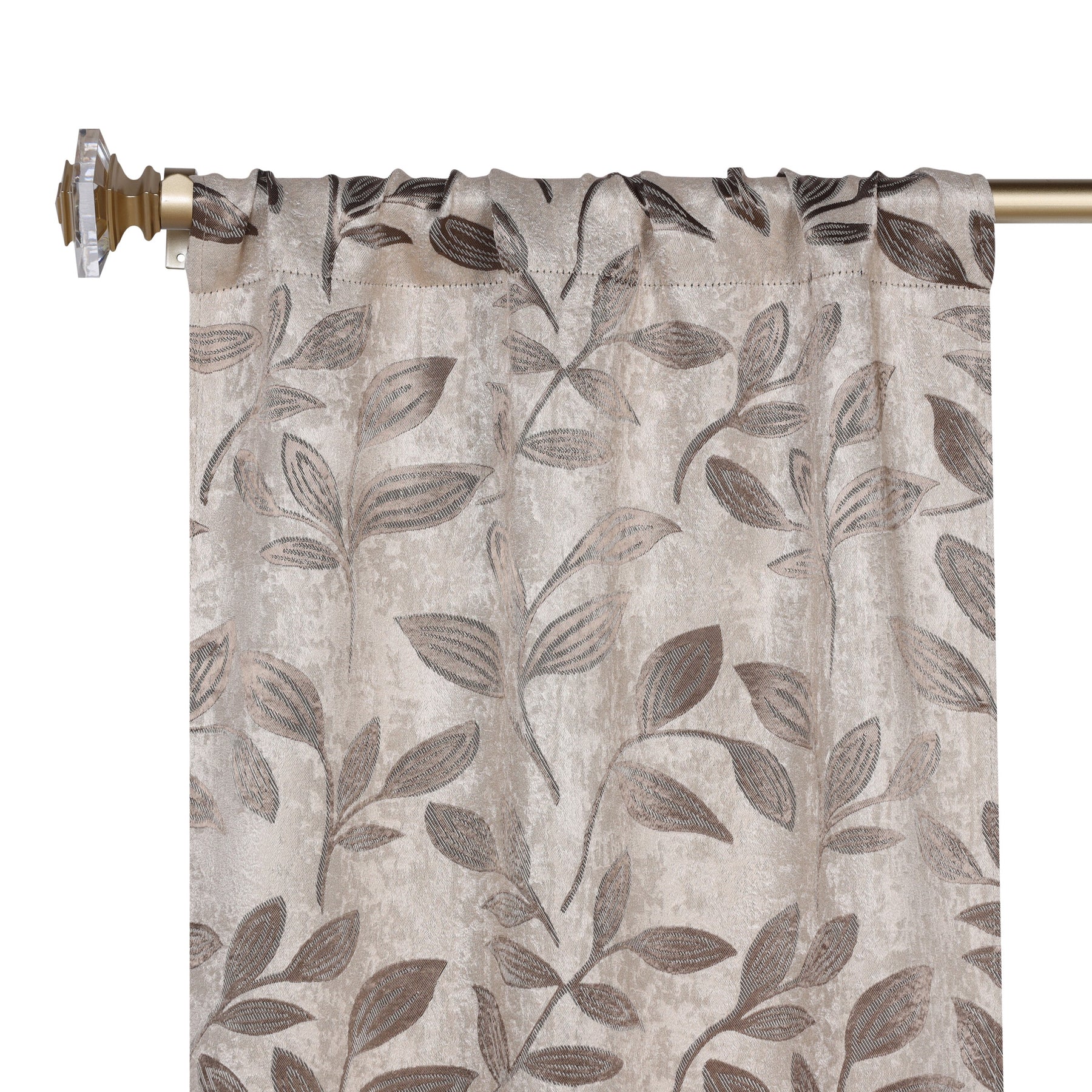 Leaves Room Darkening Washable Blackout Curtain Panels, Set of 2