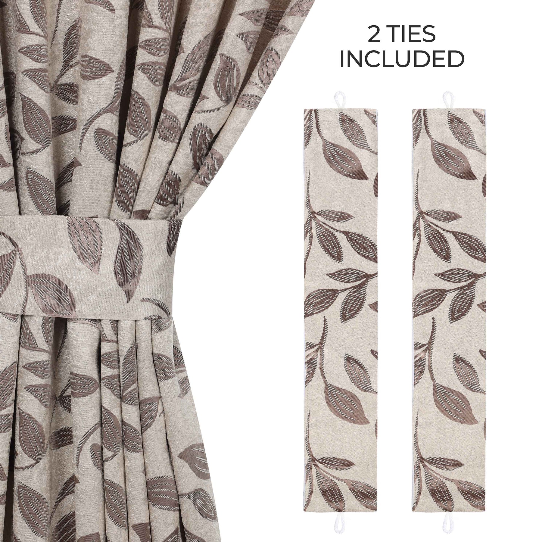 Leaves Room Darkening Washable Blackout Curtain Panels, Set of 2