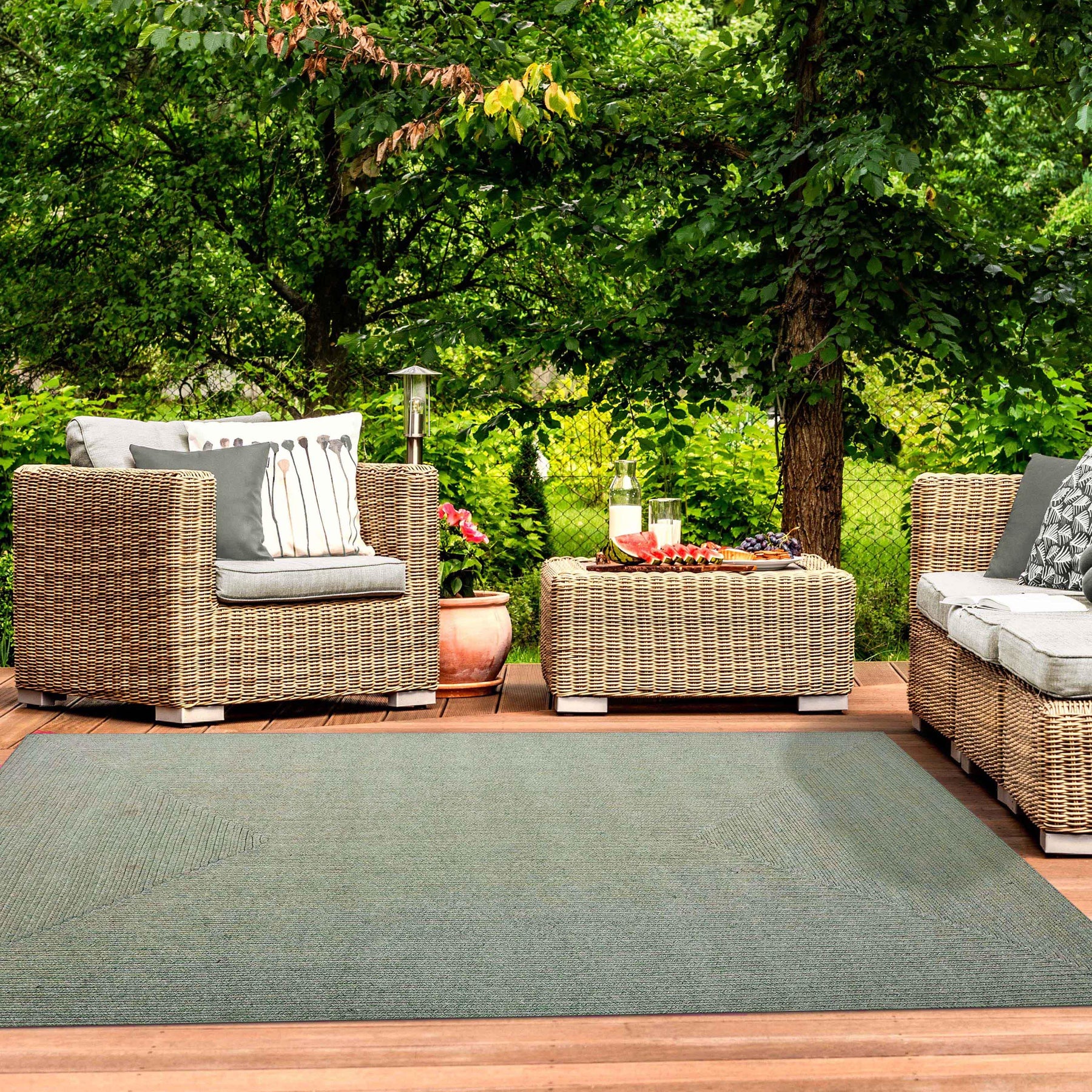 Bohemian Indoor Outdoor Rugs Solid Rectangle Braided Area Rug