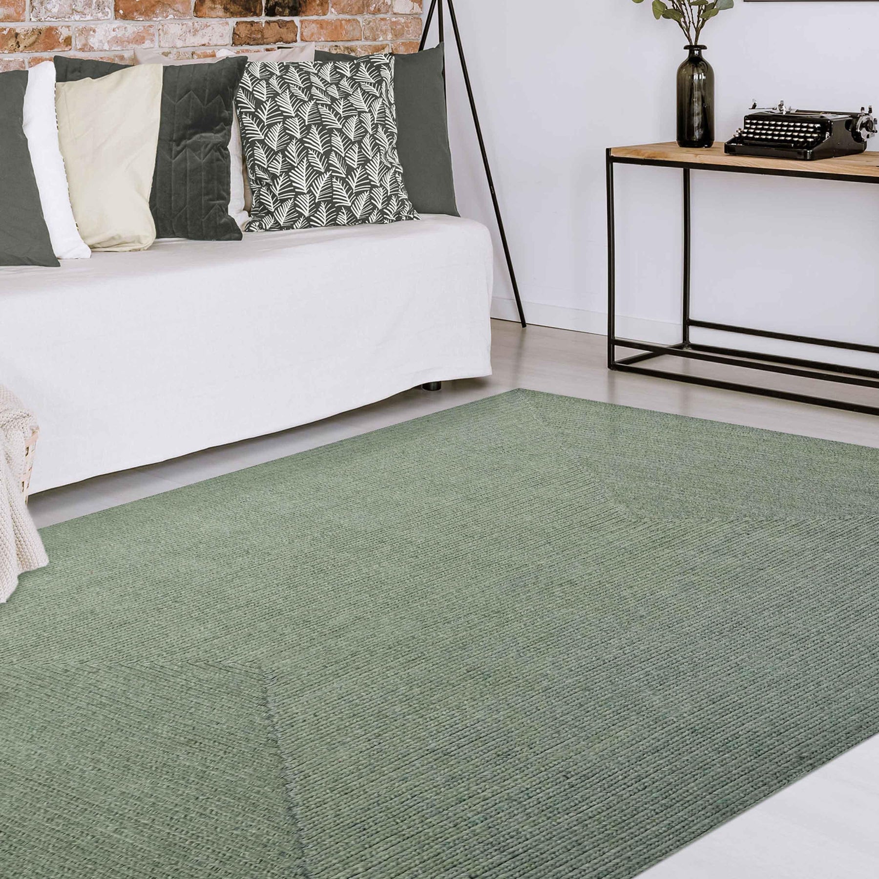 Bohemian Indoor Outdoor Rugs Solid Rectangle Braided Area Rug