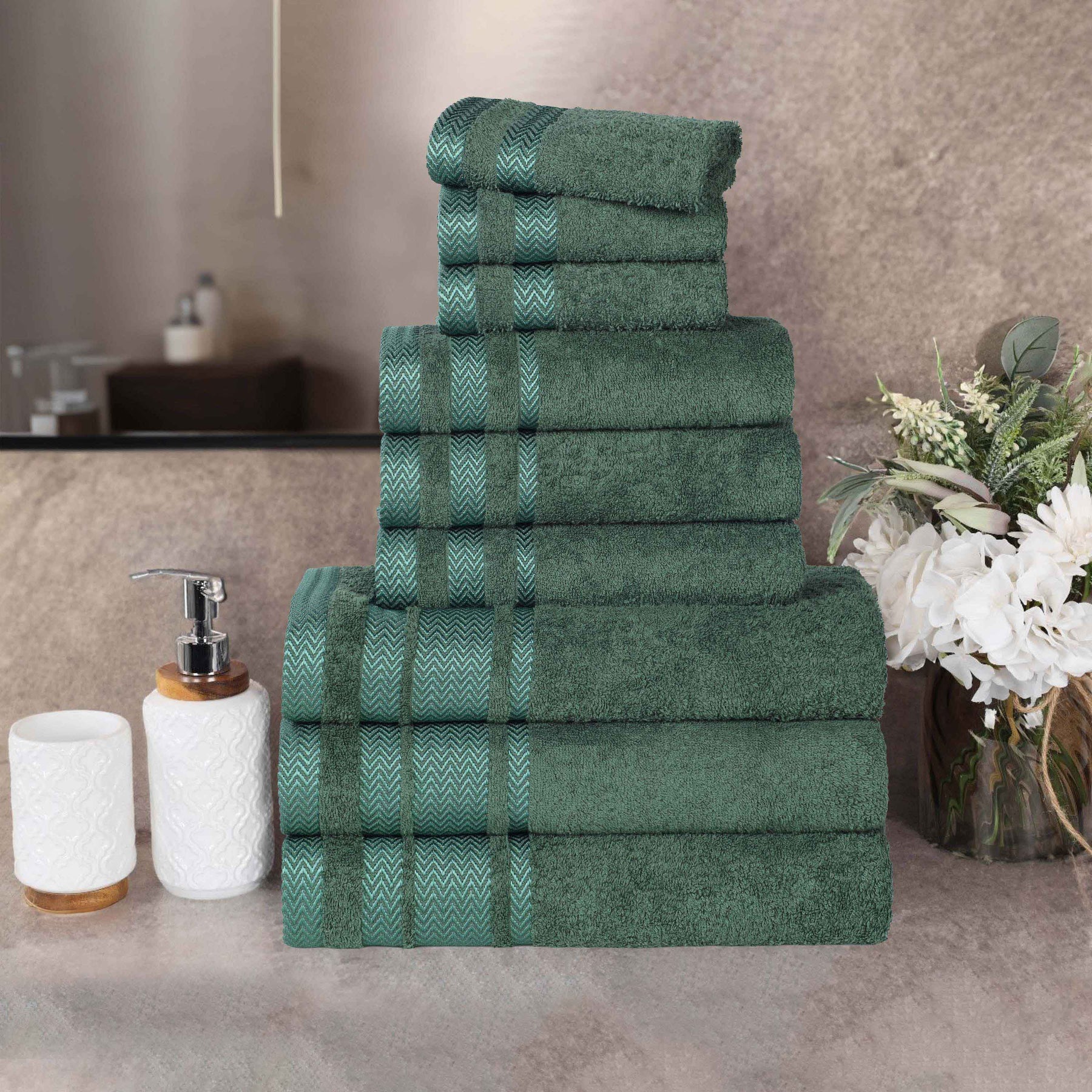 Hays Cotton Medium Weight 9 Piece Assorted Bathroom Towel Set