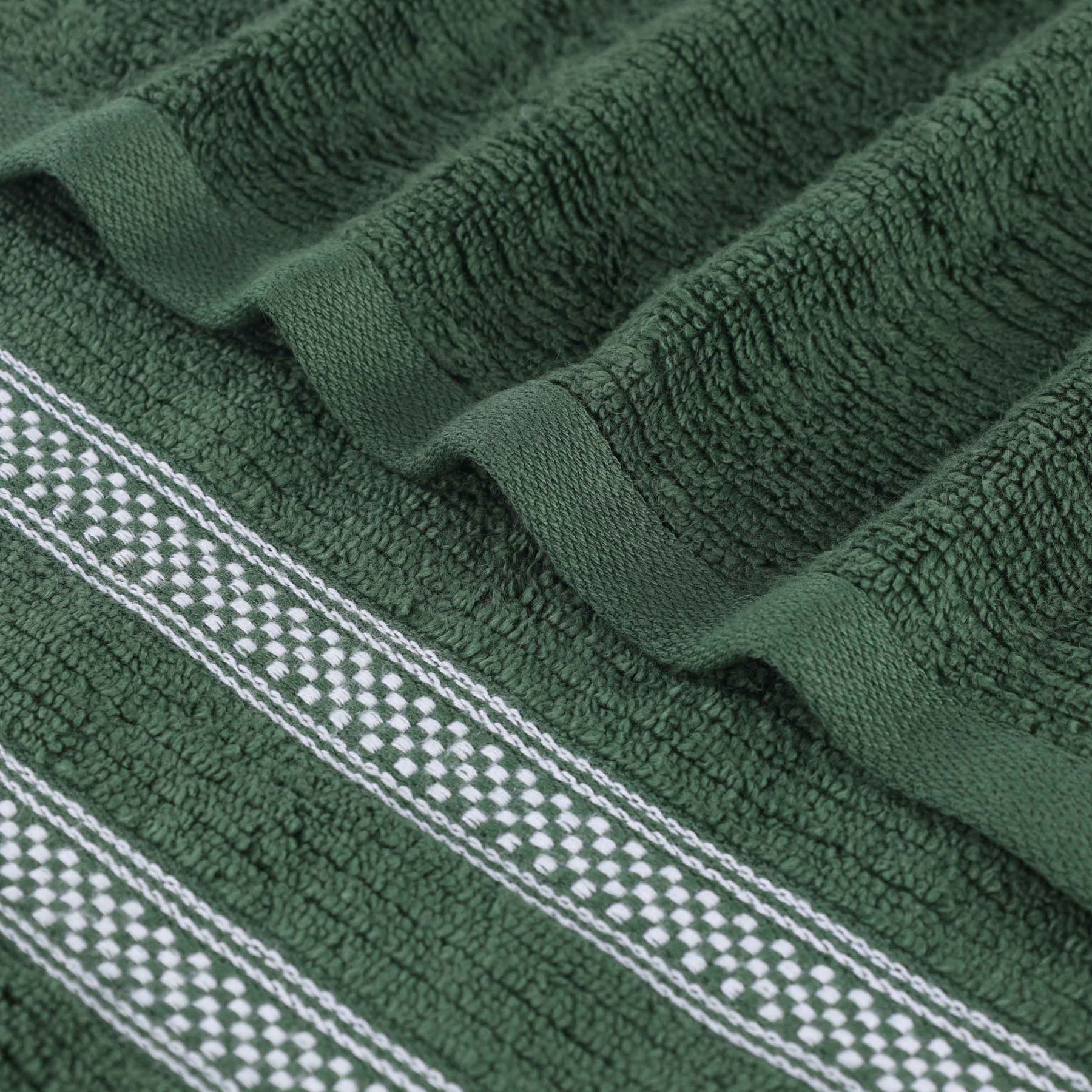 Brea Zero Twist Cotton Ribbed Geometric Border 12 Piece Towel Set