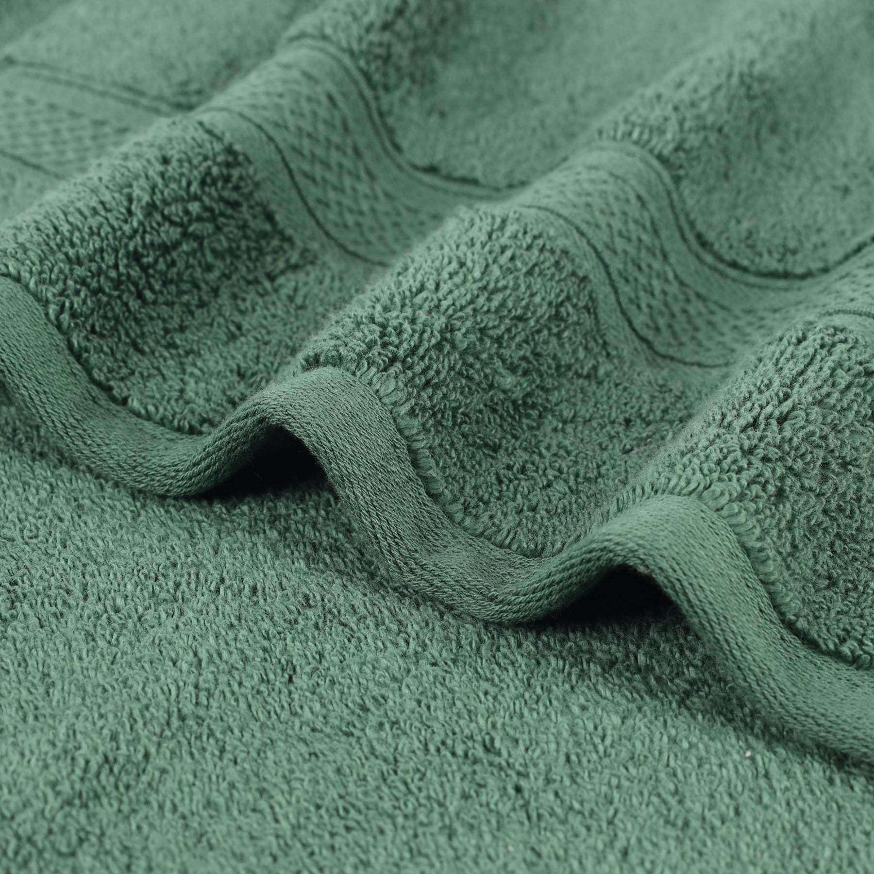 Chevron Zero Twist Solid and Jacquard Soft Cotton Bath Towel Set of 4