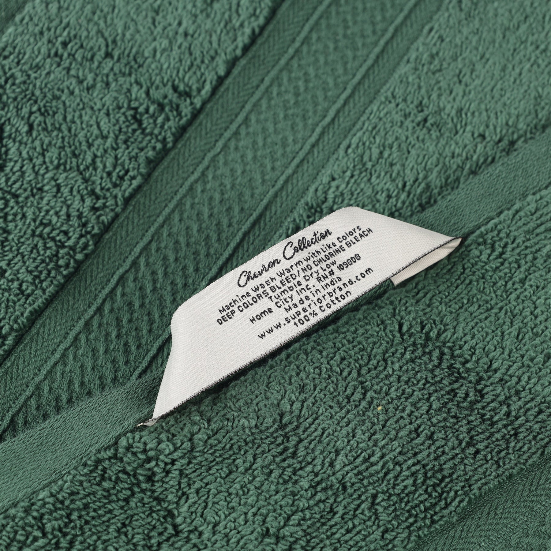 Chevron Zero Twist Solid and Jacquard Soft Cotton Bath Towel Set of 4