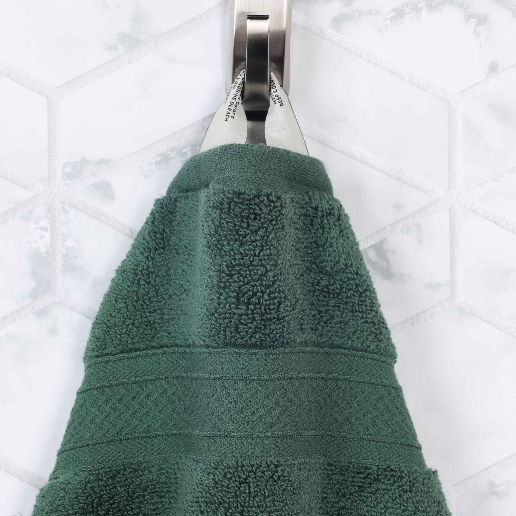 Chevron Zero Twist Solid and Jacquard Soft Cotton Bath Towel Set of 4