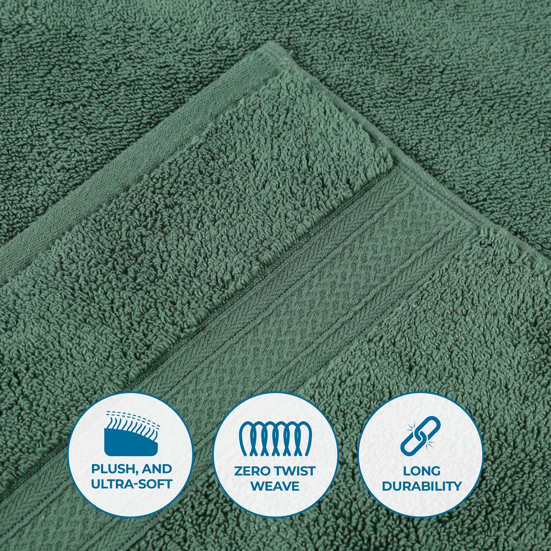 Chevron Zero Twist Solid and Jacquard Soft Cotton Hand Towel Set of 6