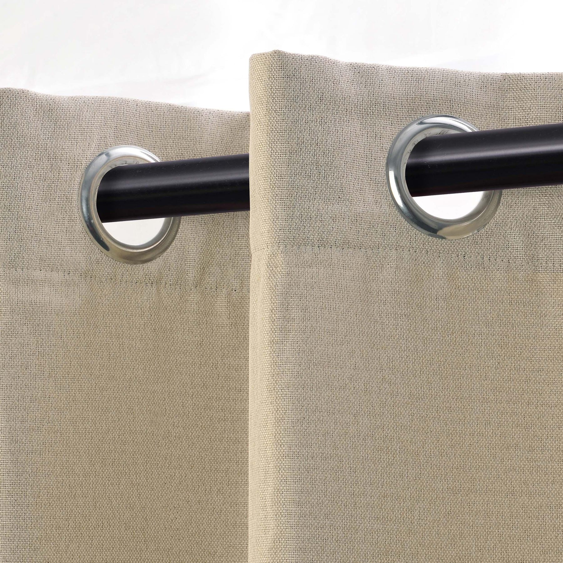 Linen Pattern Washable Room Darkening Blackout Curtain Set 52" - 8 Pieces