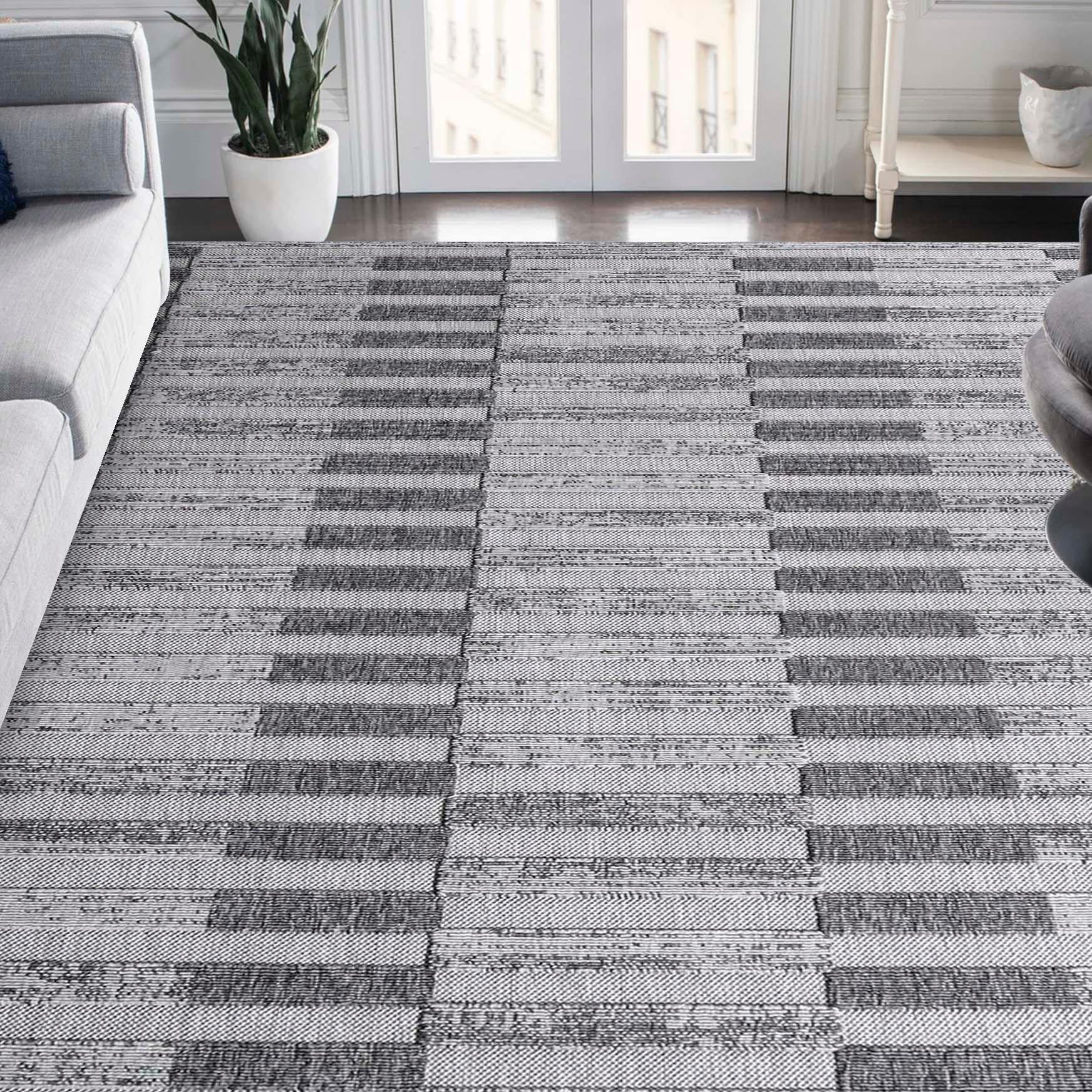Grayson Geometric Striped Modern Indoor/Outdoor Area Rug