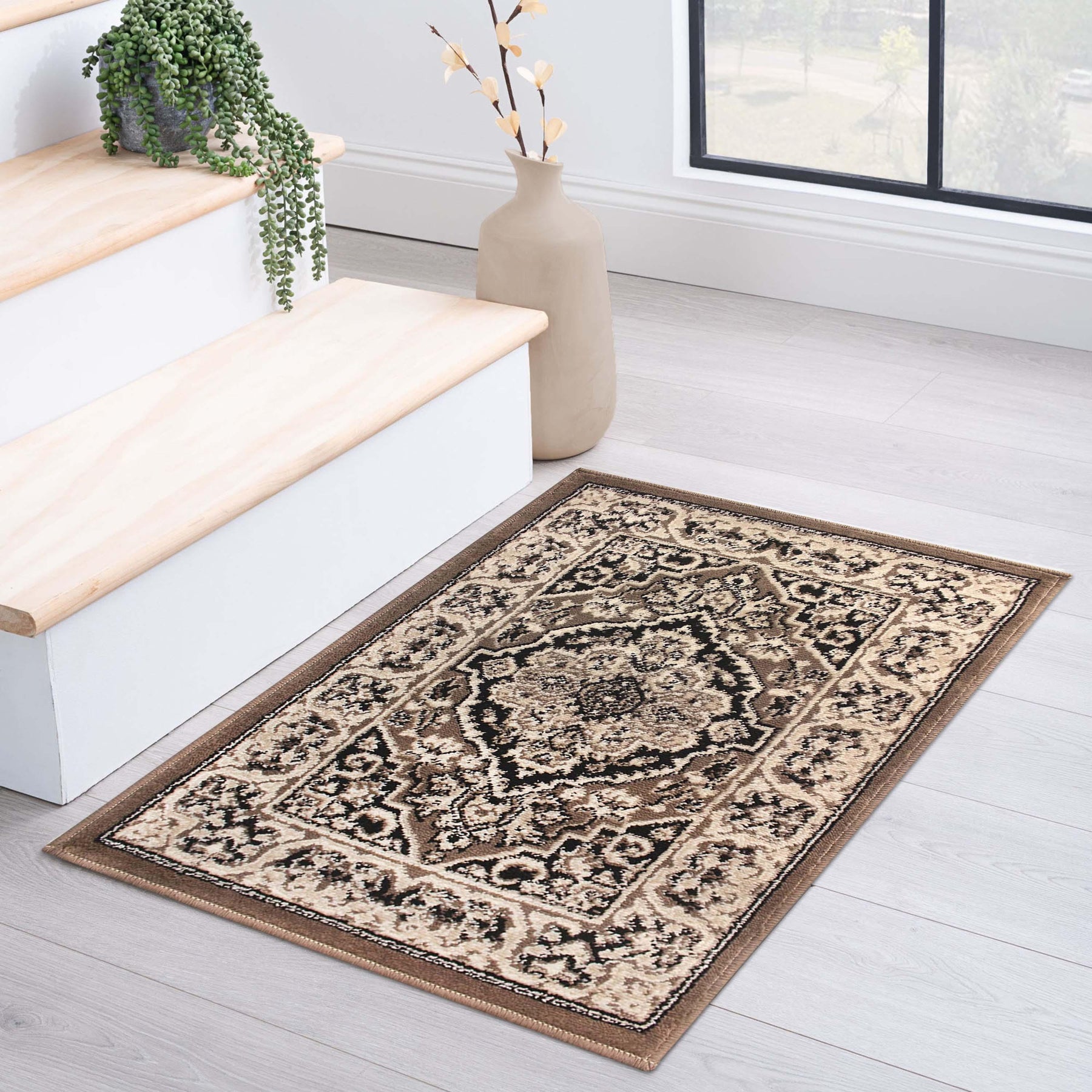 Glendale Traditional Floral Medallion Indoor Area Rug or Runner Rug