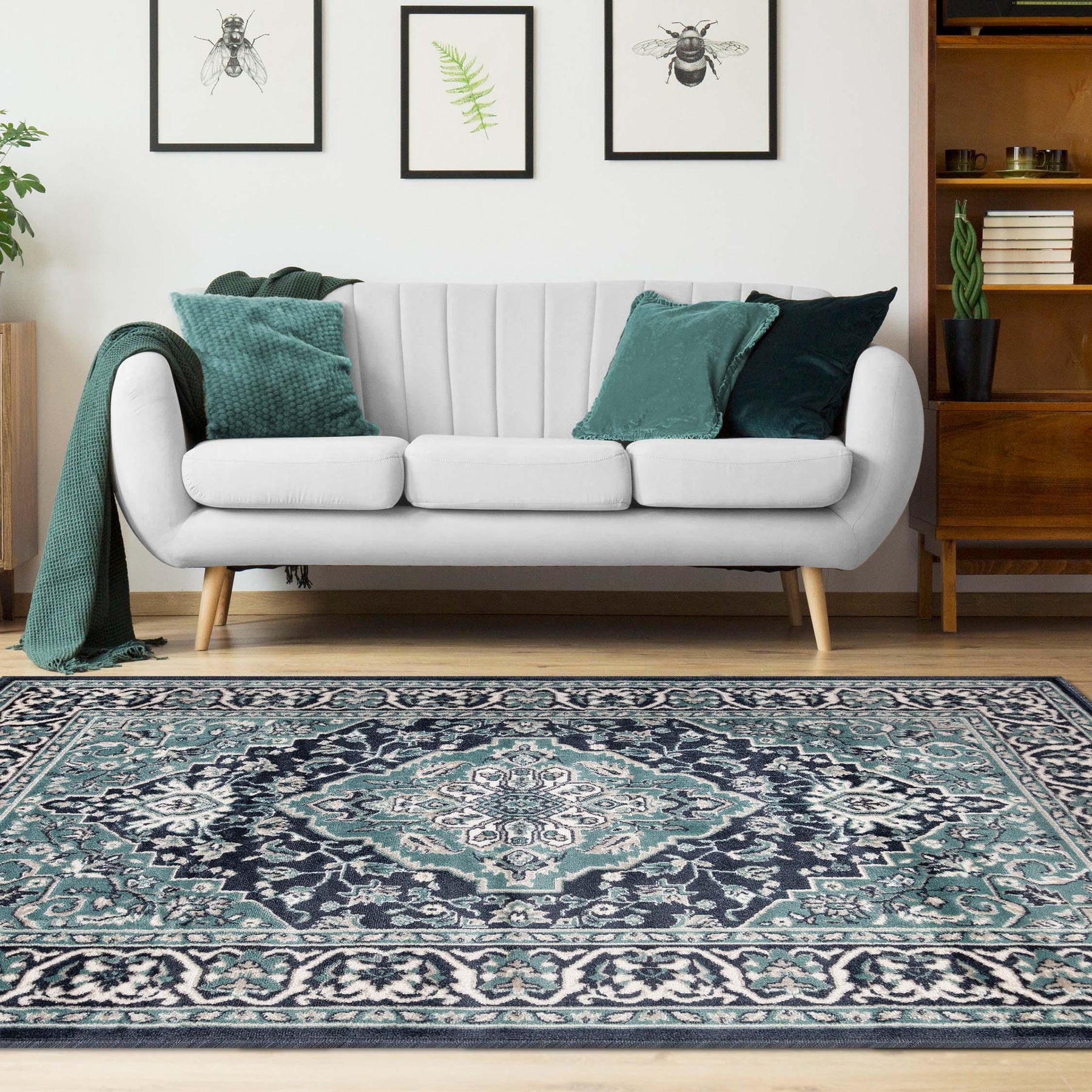 Glendale Traditional Floral Medallion Indoor Area Rug or Runner Rug