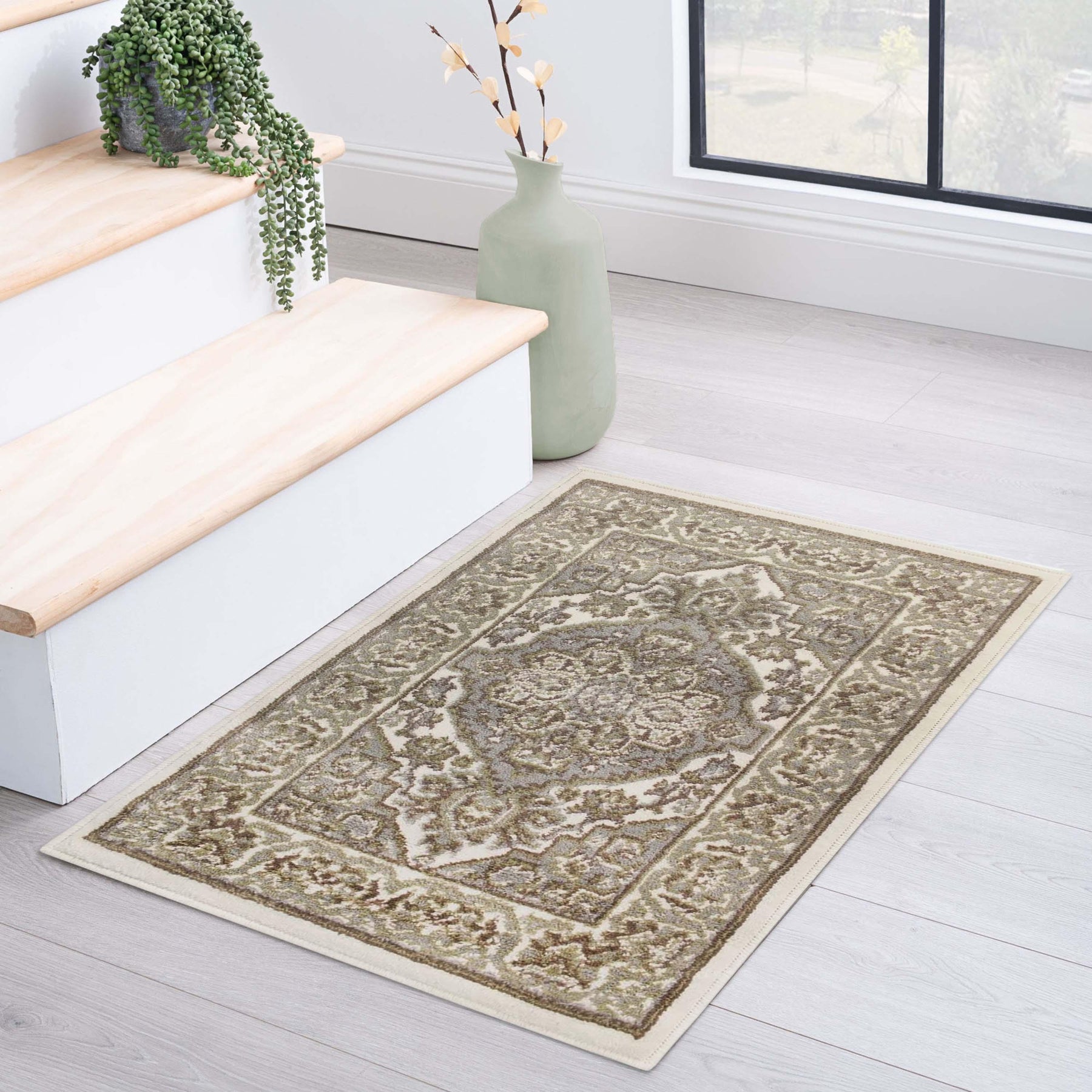Glendale Traditional Floral Medallion Indoor Area Rug or Runner Rug