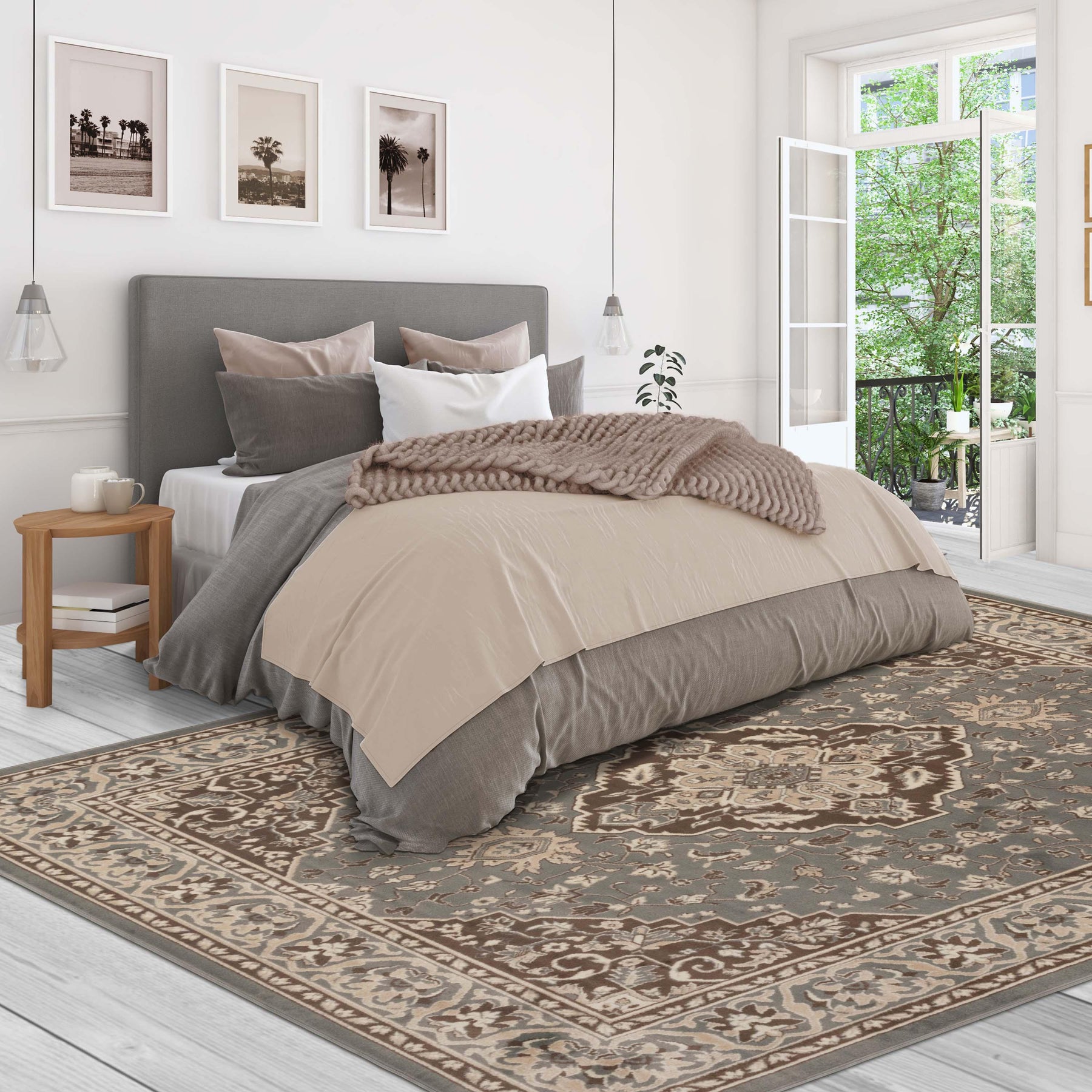 Glendale Traditional Floral Medallion Indoor Area Rug or Runner Rug