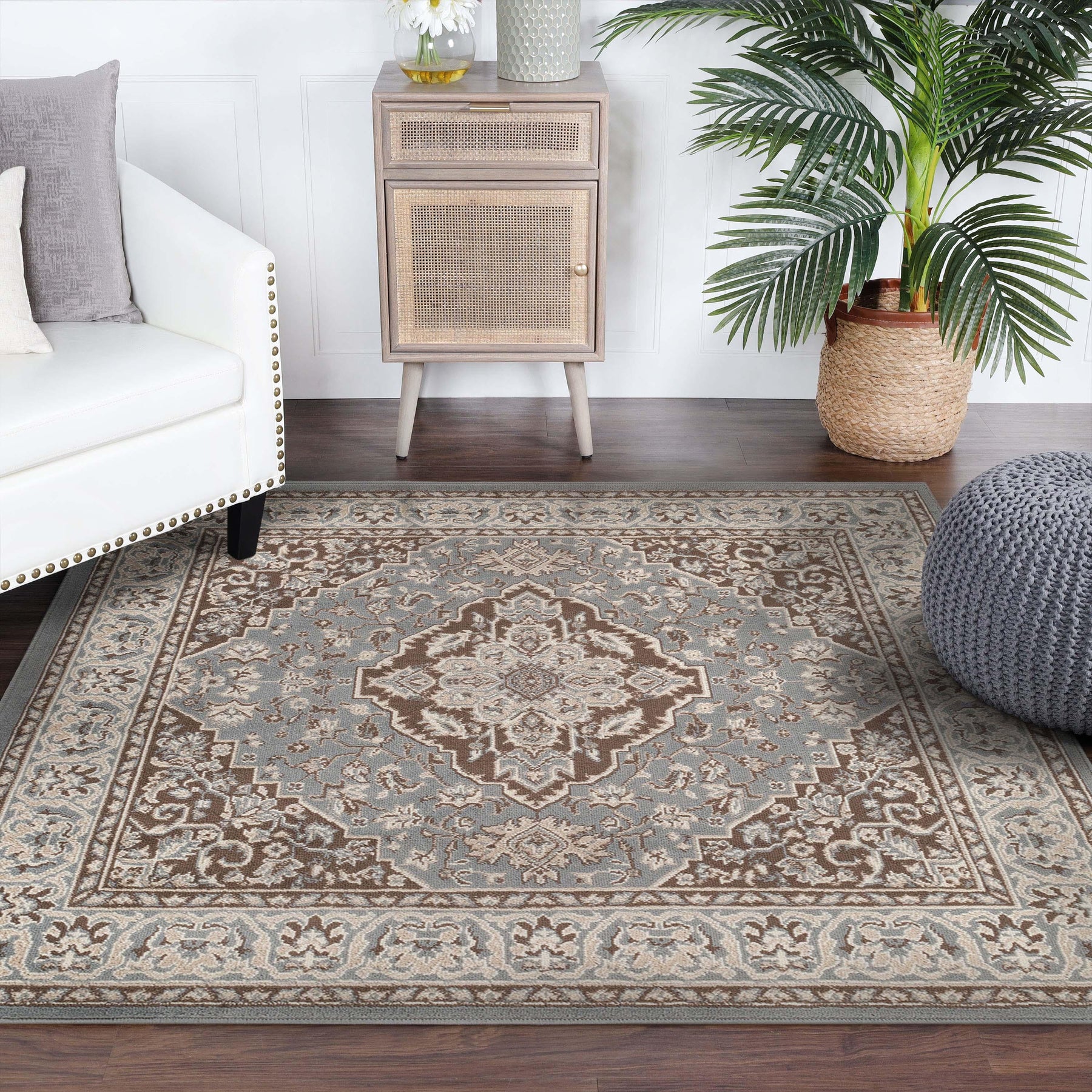 Glendale Traditional Floral Medallion Indoor Area Rug or Runner Rug