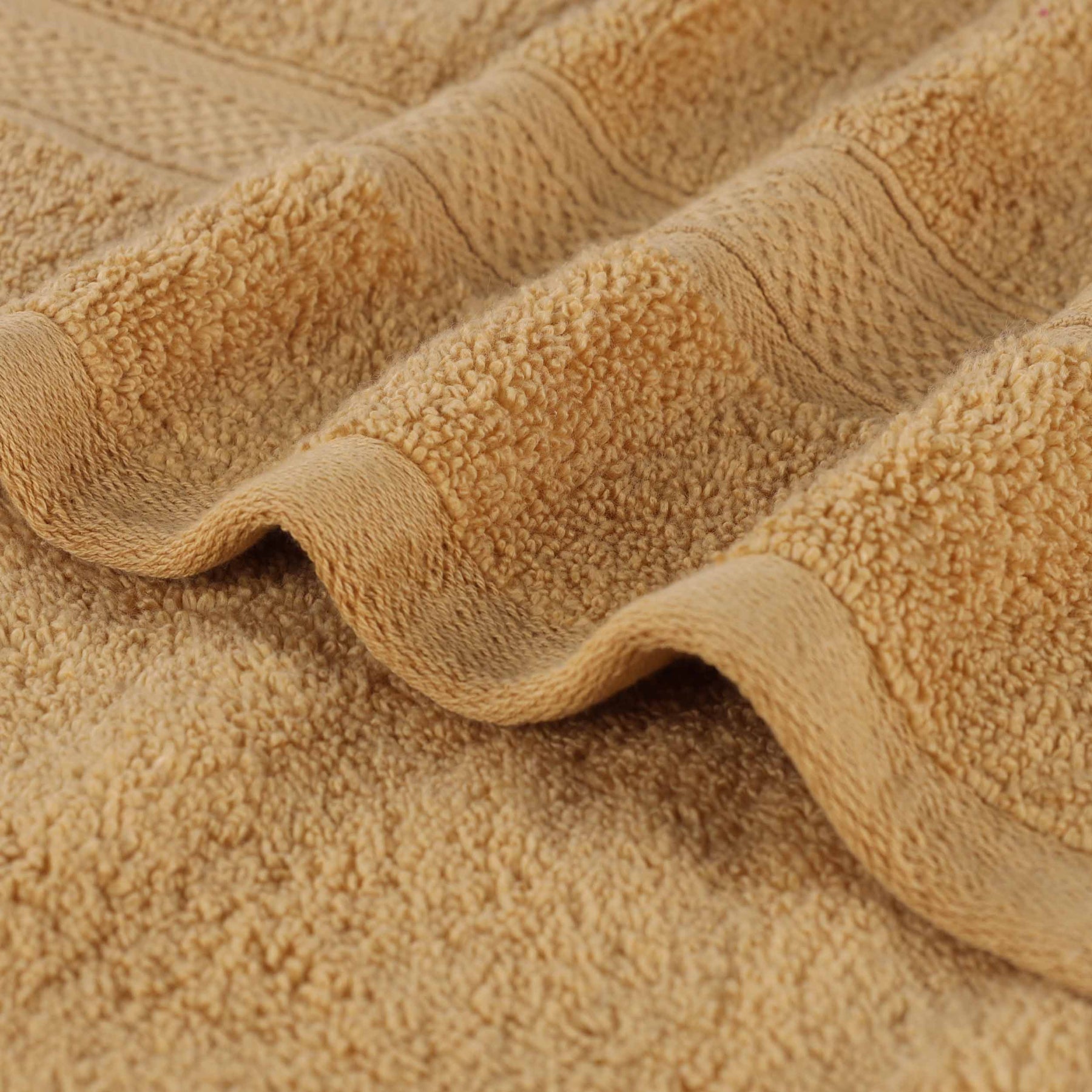 Chevron Zero Twist Solid and Jacquard Soft Cotton Bath Towel Set of 4